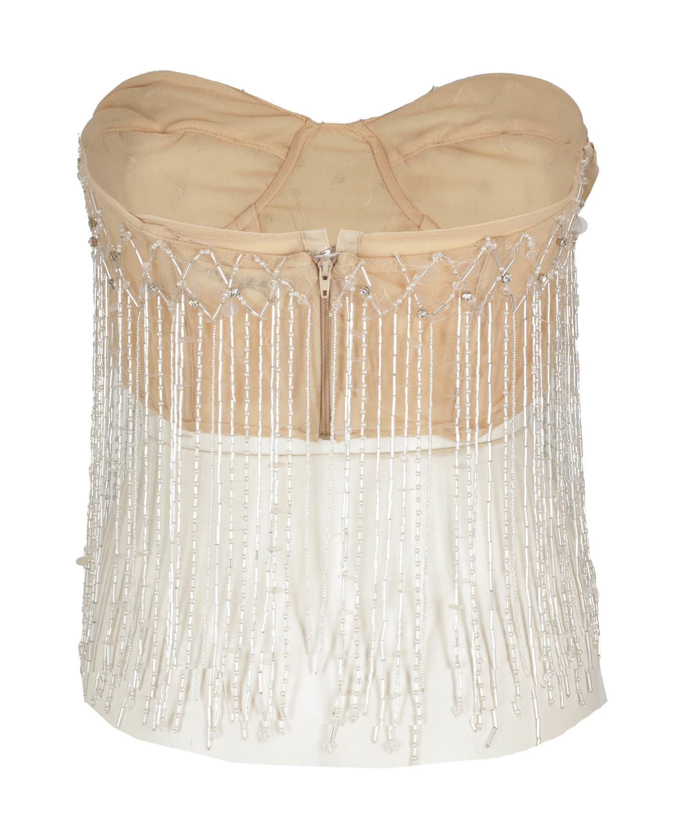Des Phemmes Fully Embroidered Tulle Top - Naturale トップス