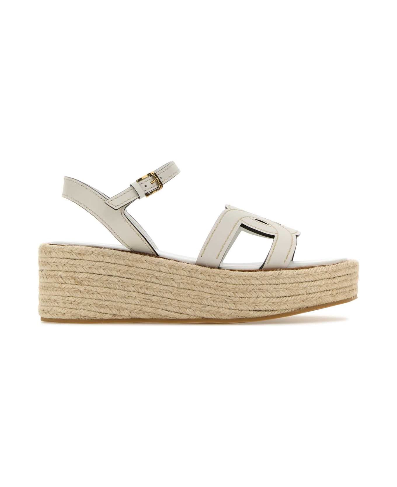 Tod's White Leather Wedges - BIANCOCALCE