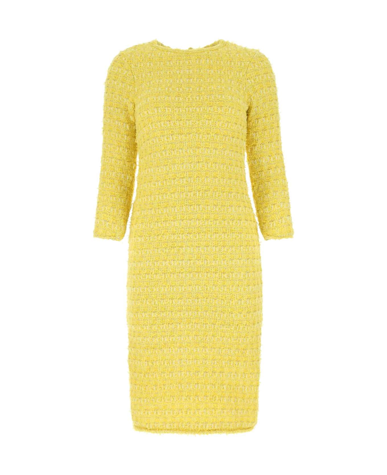 Balenciaga Yellow Fabric Back-to-front Midi Dress - 7200