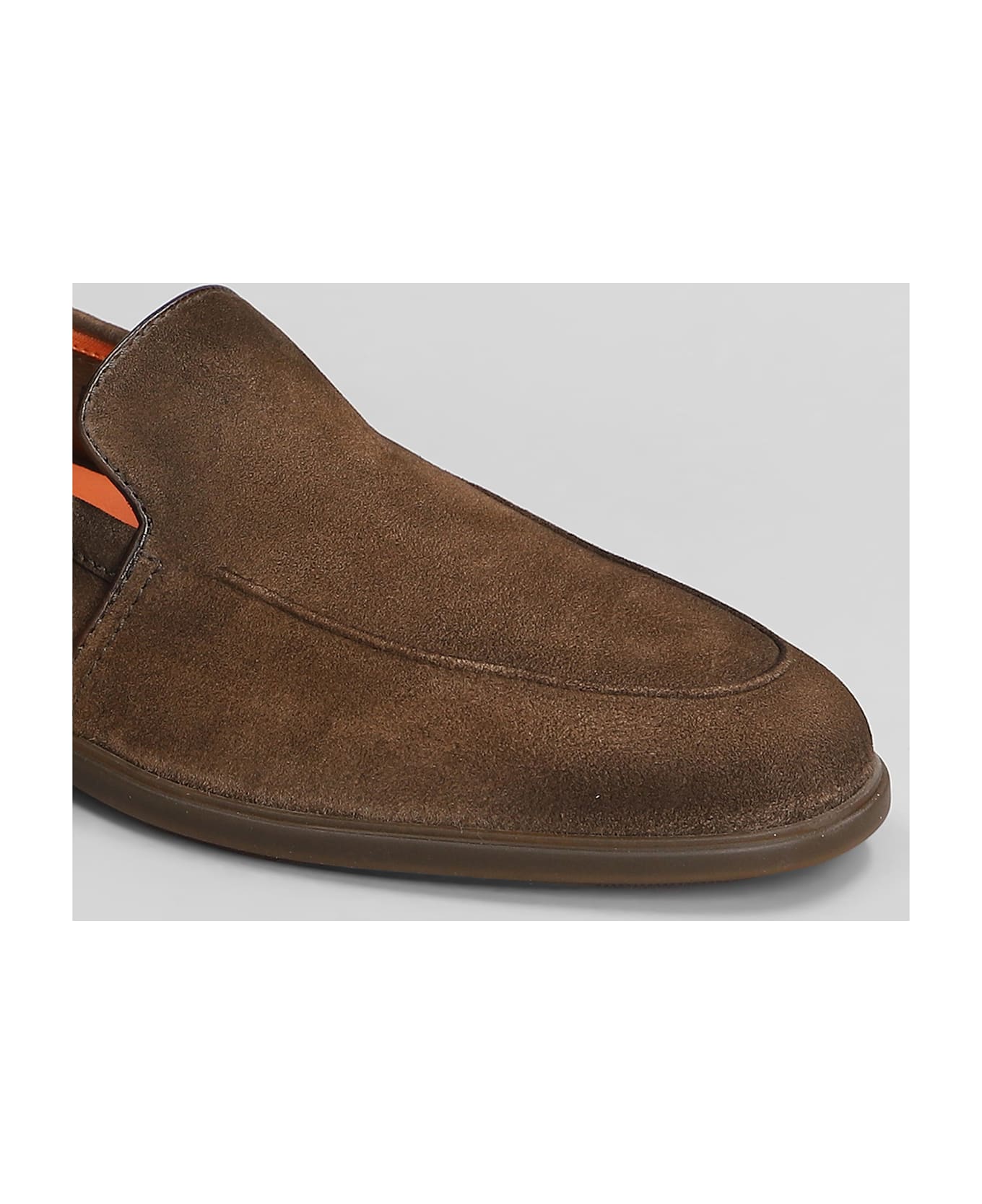 Santoni Malibu Loafers In Taupe Suede - taupe