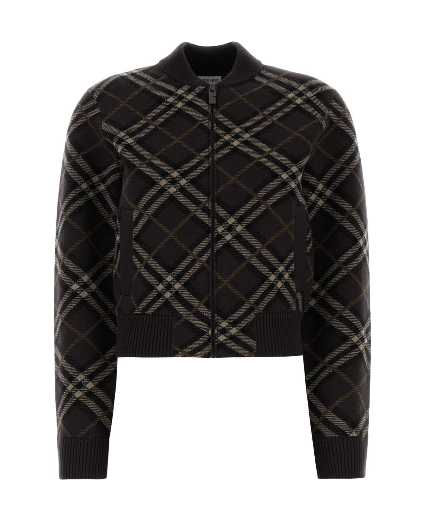 Burberry Embroidered Stretch Wool Blend Cardigan - TRUFFLEIPCHECK