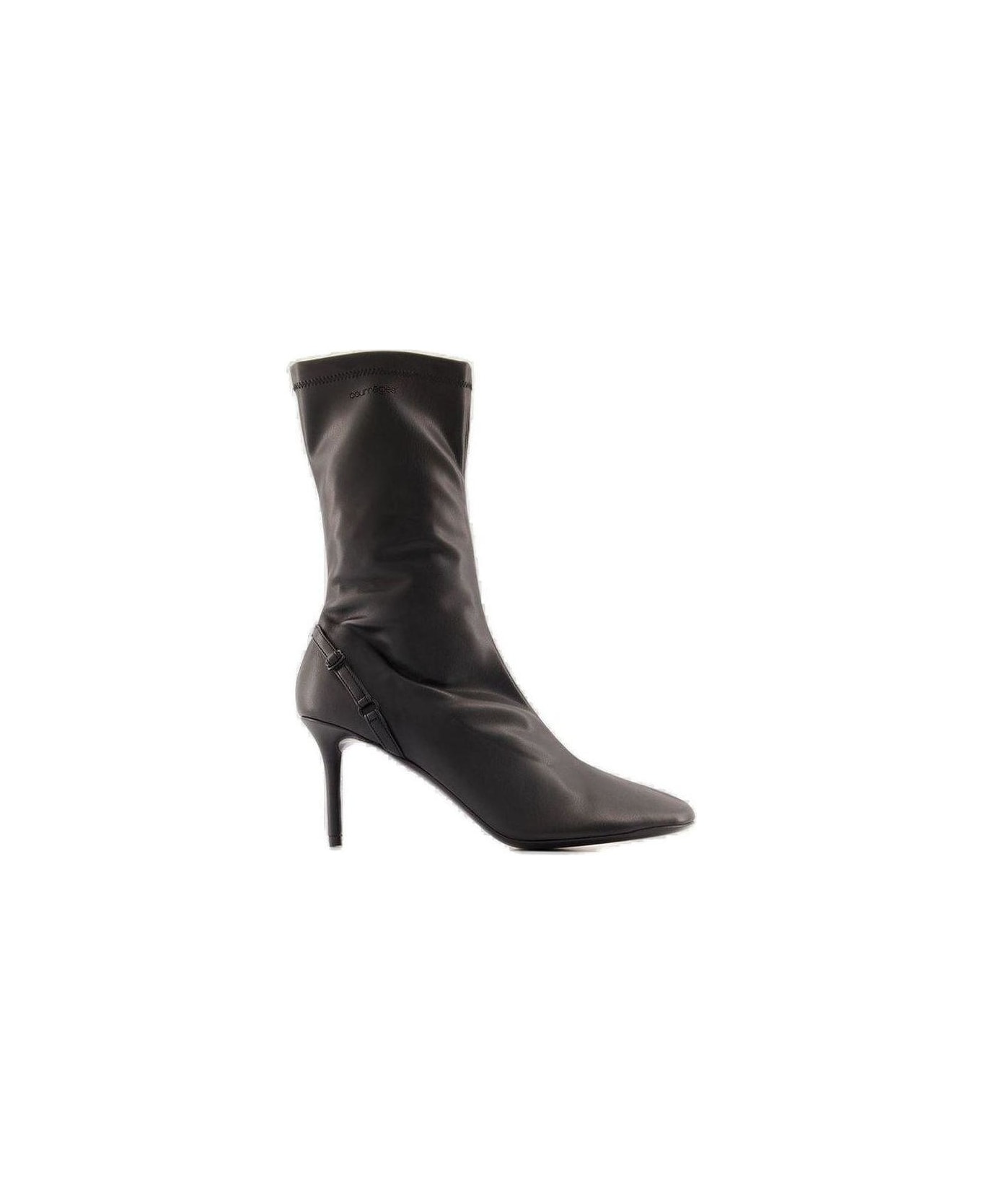 Courrèges Oblique Zipped Boots - BLACK