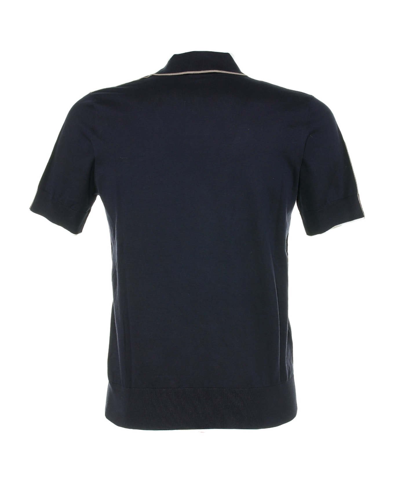 Paolo Pecora Polo Shirt With Contrasting Detail - Blu ポロシャツ