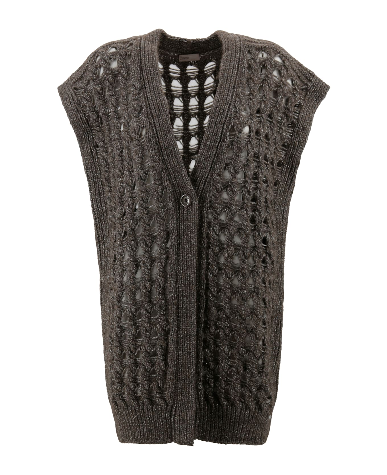 Herno Sleeveless Cardigan - Fondente