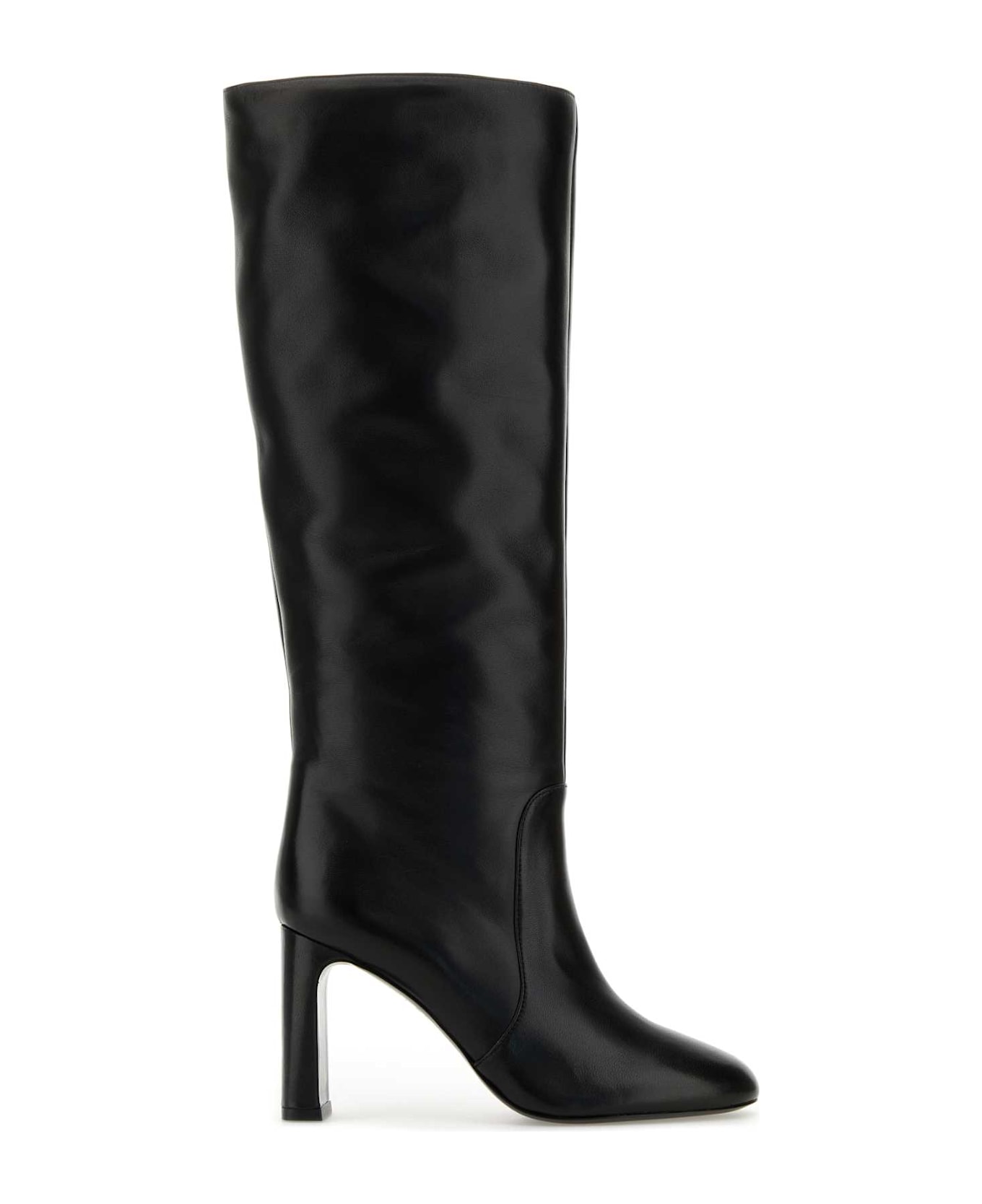 Stuart Weitzman Black Nappa Leather Babette Boots - Black