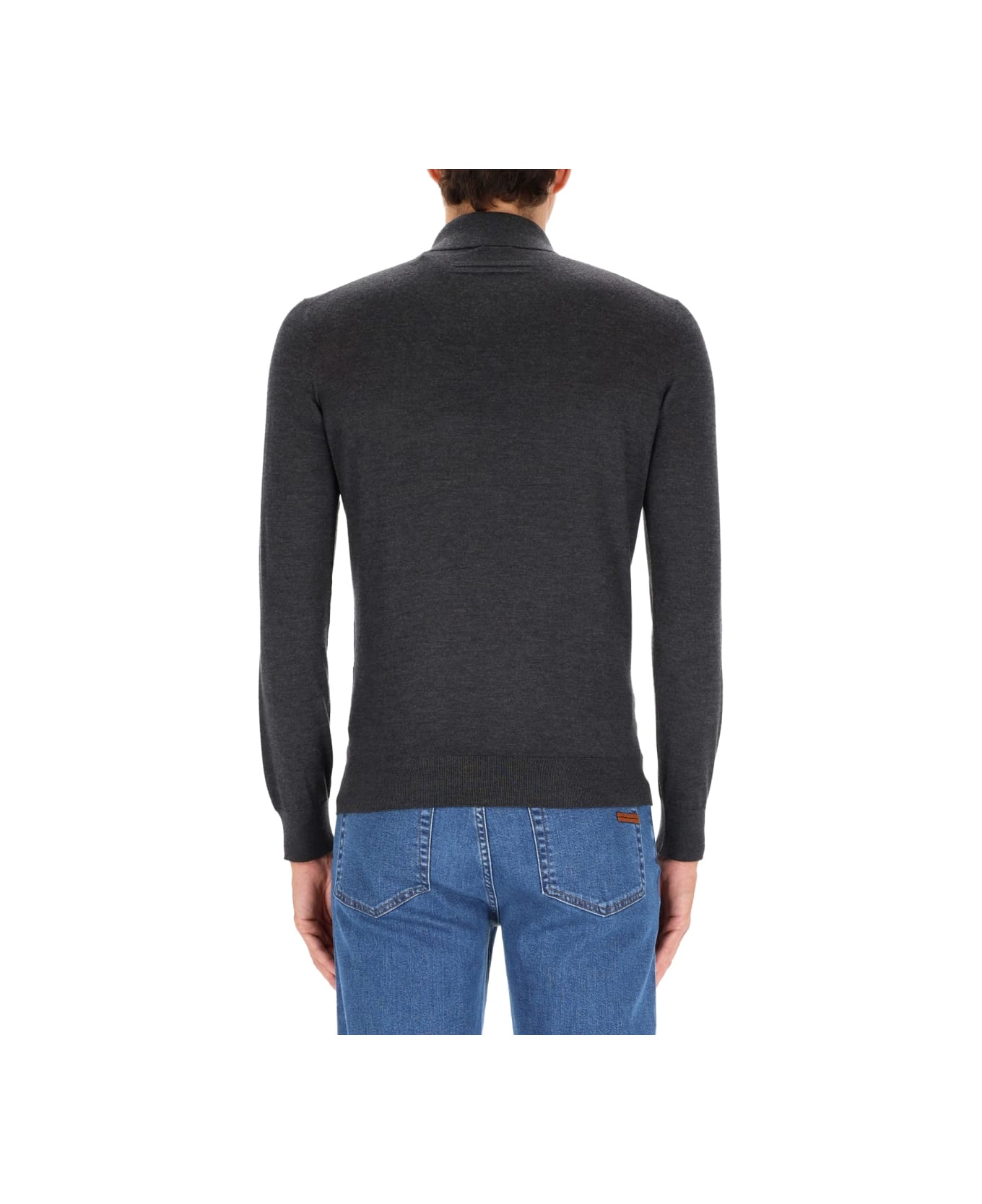 Zegna Cashmere Polo Shirt - CHARCOAL