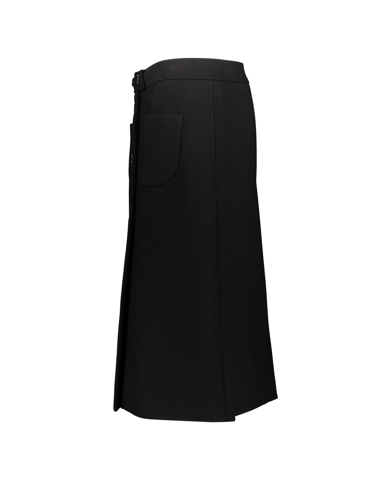 Courrèges Double Pokets Crepe Skirt - Black