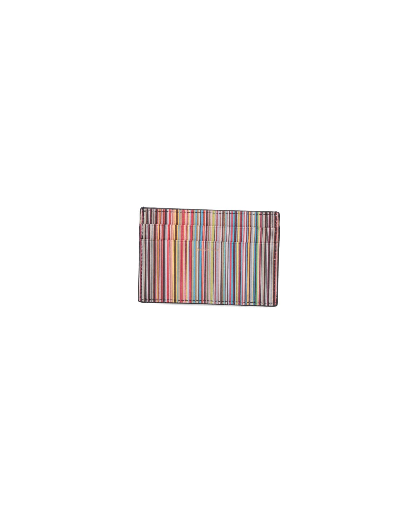 Paul Smith 'signature Stripe' Card Holder - Black  