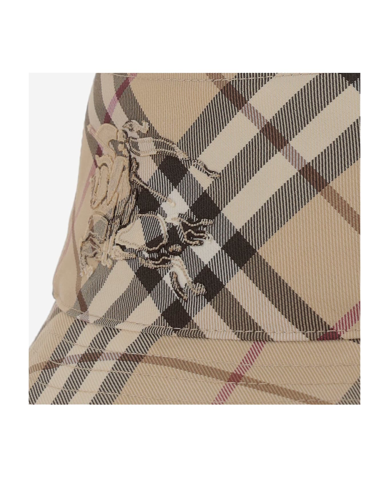 Burberry Bucket Hat With Check Pattern - Red