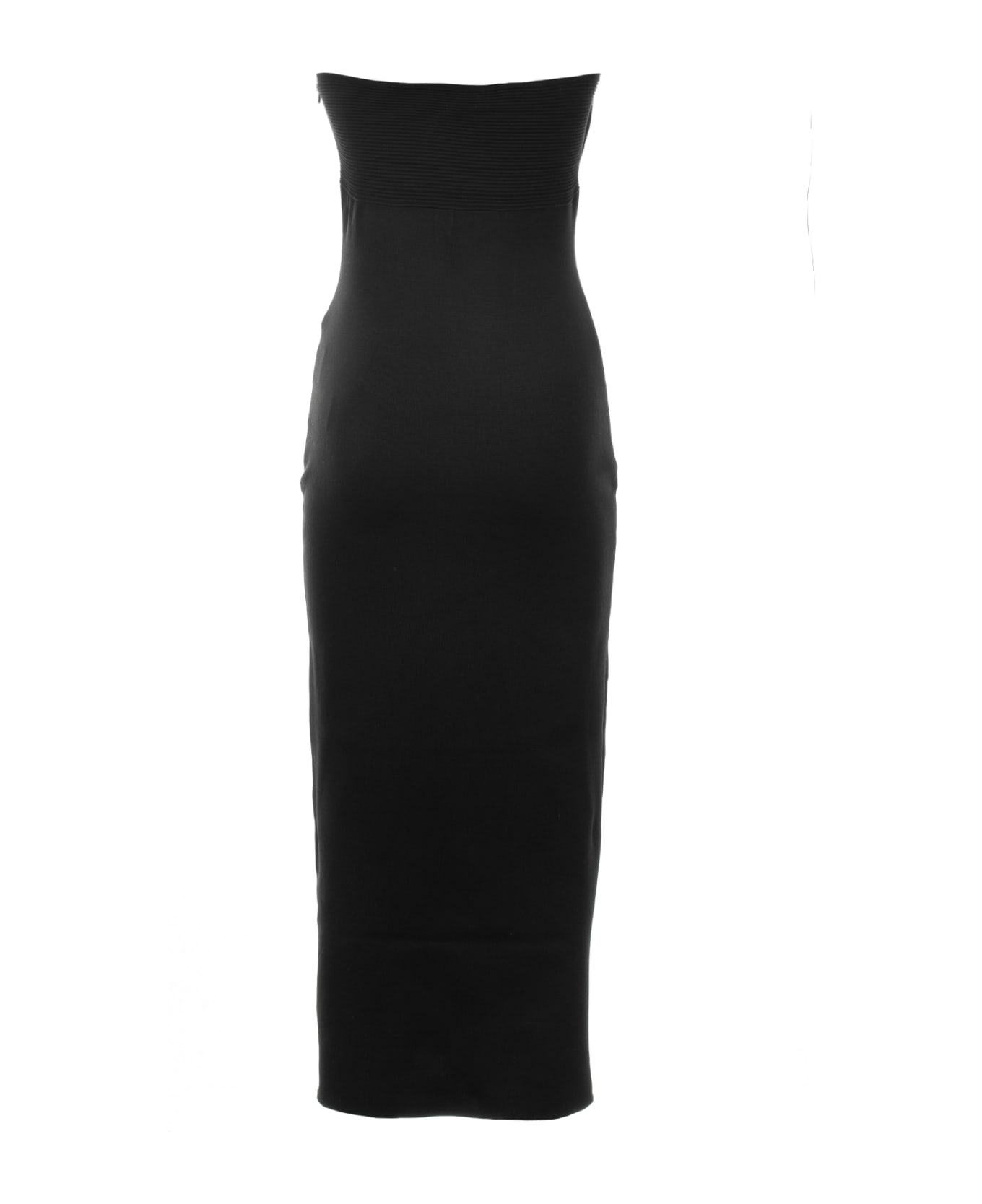 Chloé Open Shoulder Midi Dress - BLACK