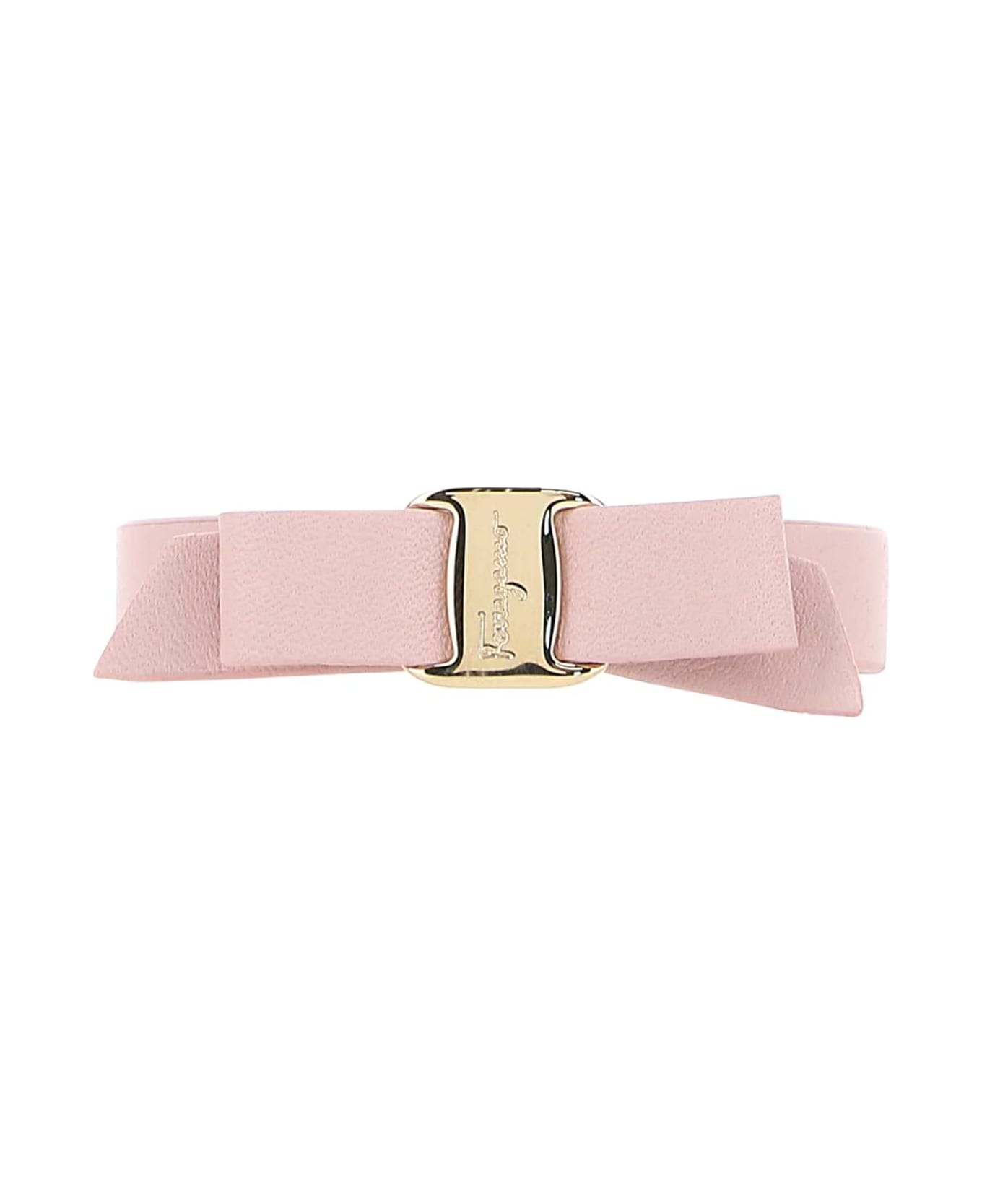 Ferragamo Pastel Pink Leather Bracelet - MACARONORO