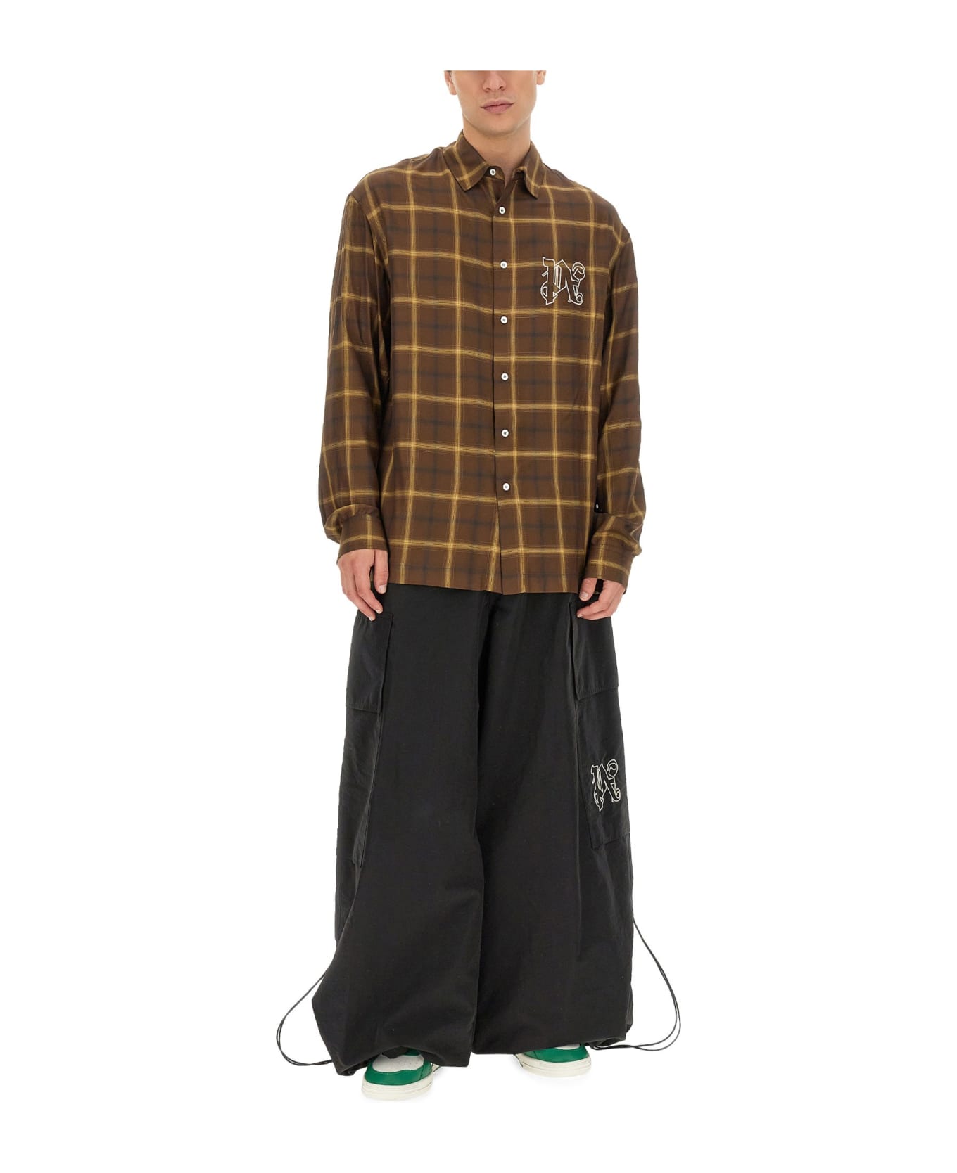 Palm Angels Checked Shirt - Brown
