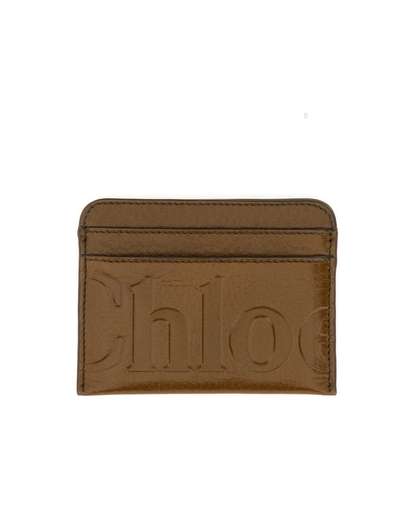 Chloé Leather Card Holder - BROWN