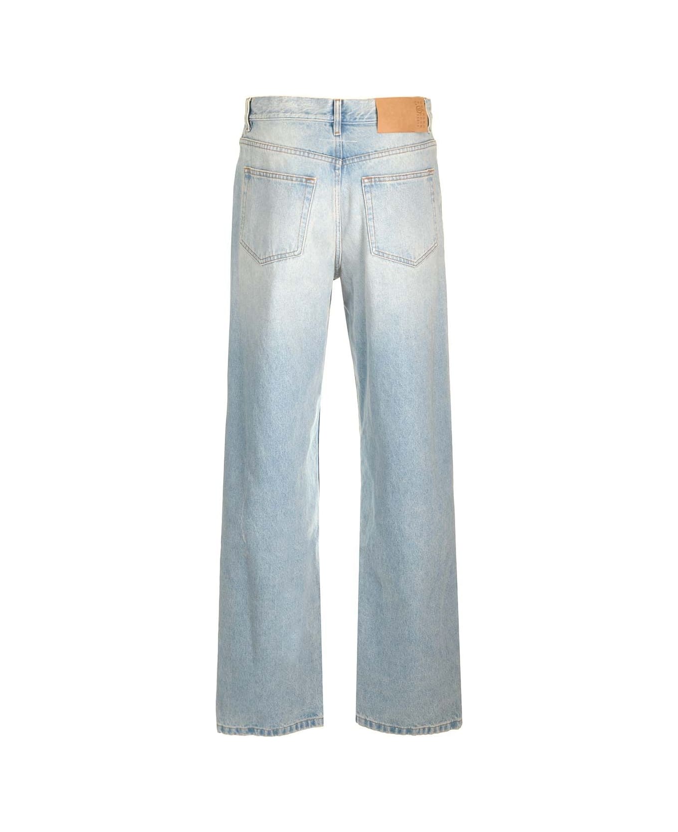 MM6 Maison Margiela 5-pocket High-waisted Trousers - Light blue