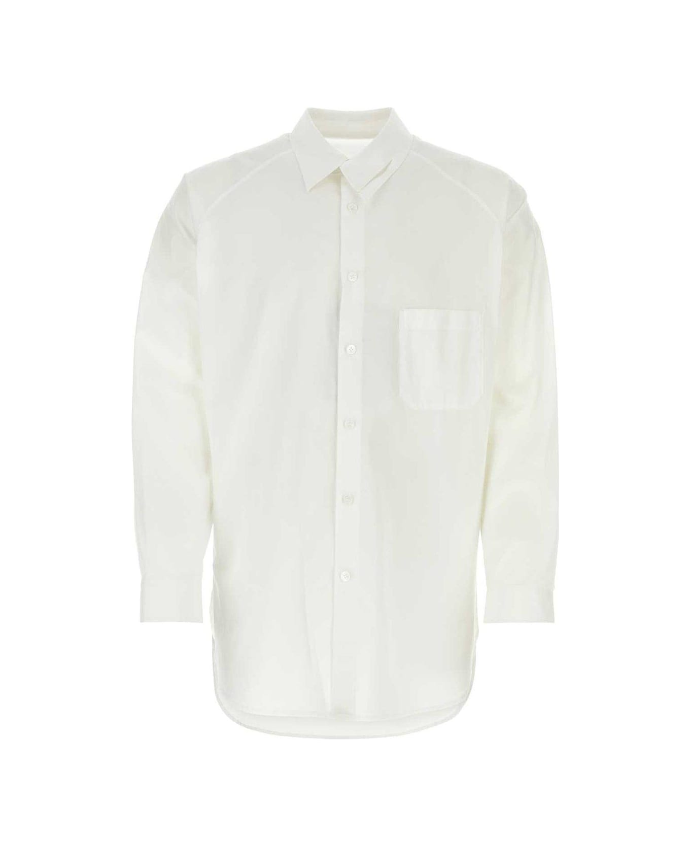 Yohji Yamamoto Broad A Ashymme Notched Shirt - White