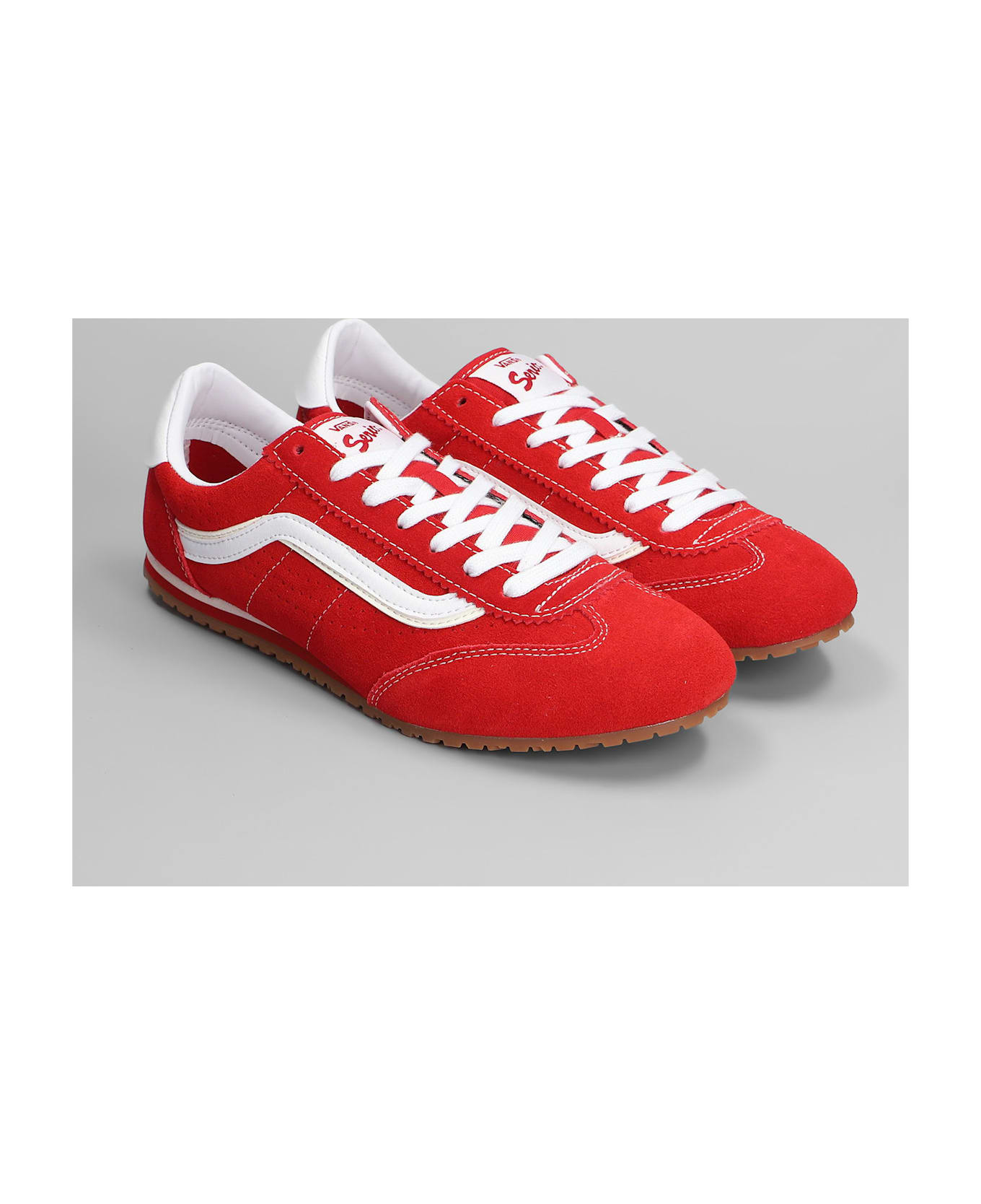Vans Super Lowpro Sneakers In Red Suede - red
