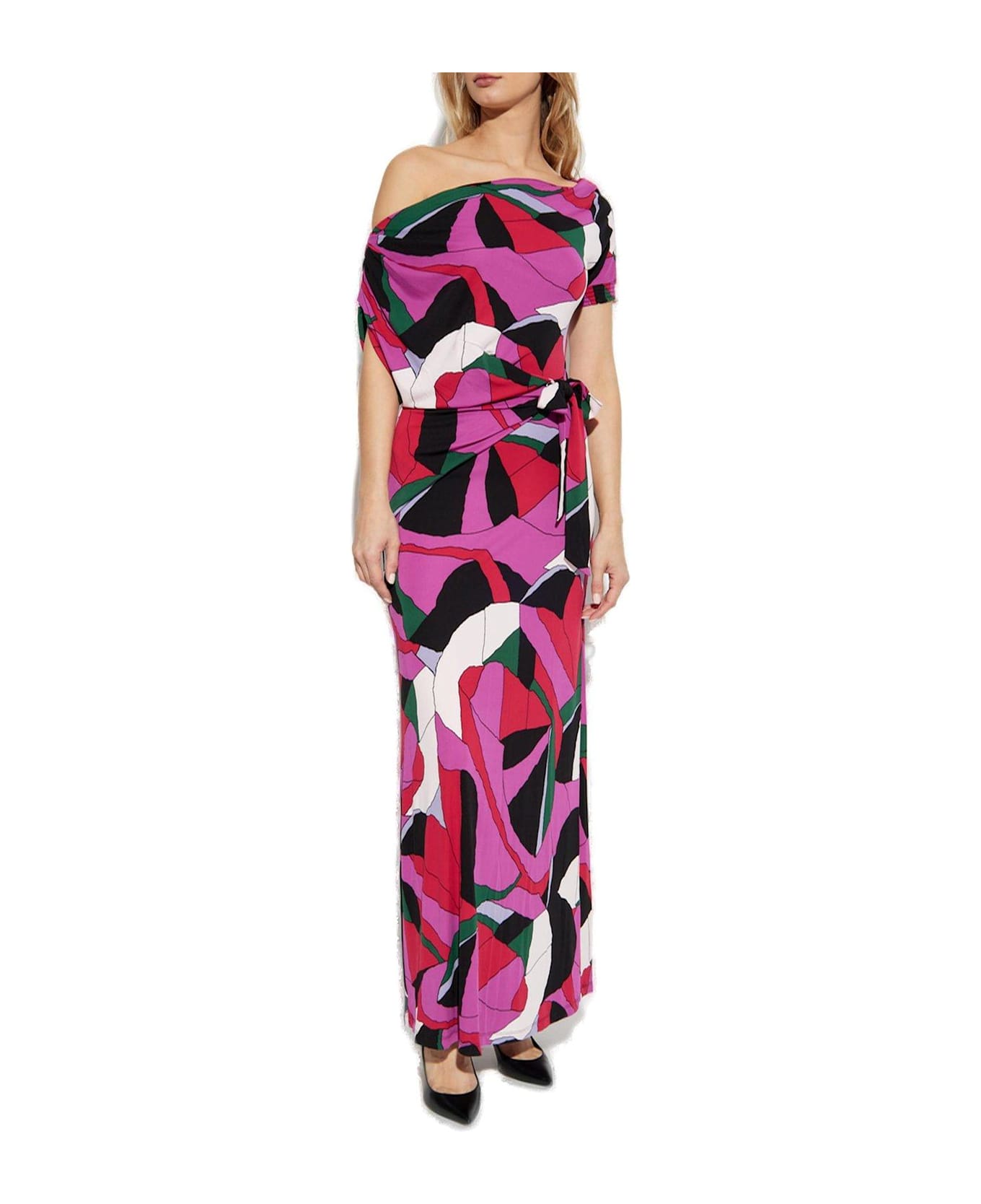 Diane Von Furstenberg Eliana Abstract Printed Maxi Dress - PINK/BLACK