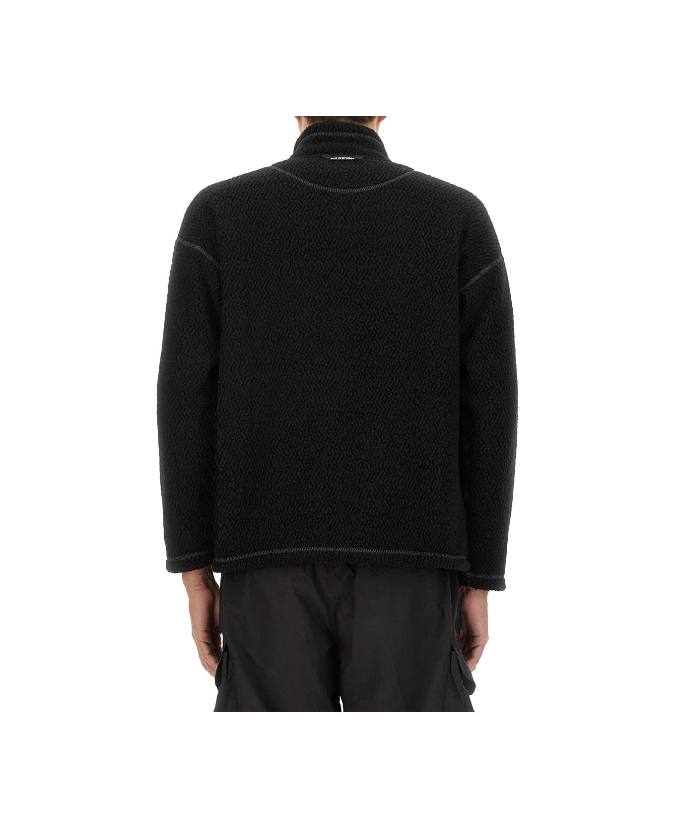 And Wander Pile Sweatshirt. - BLACK