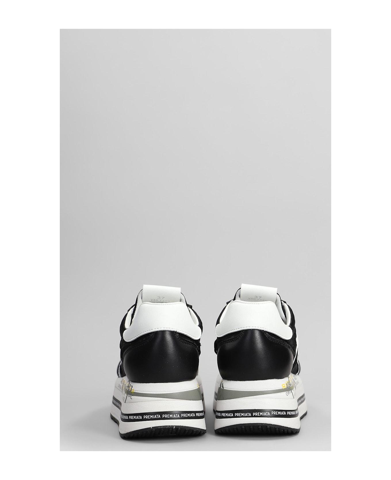 Premiata Beth Sneakers In Black Leather And Fabric - black