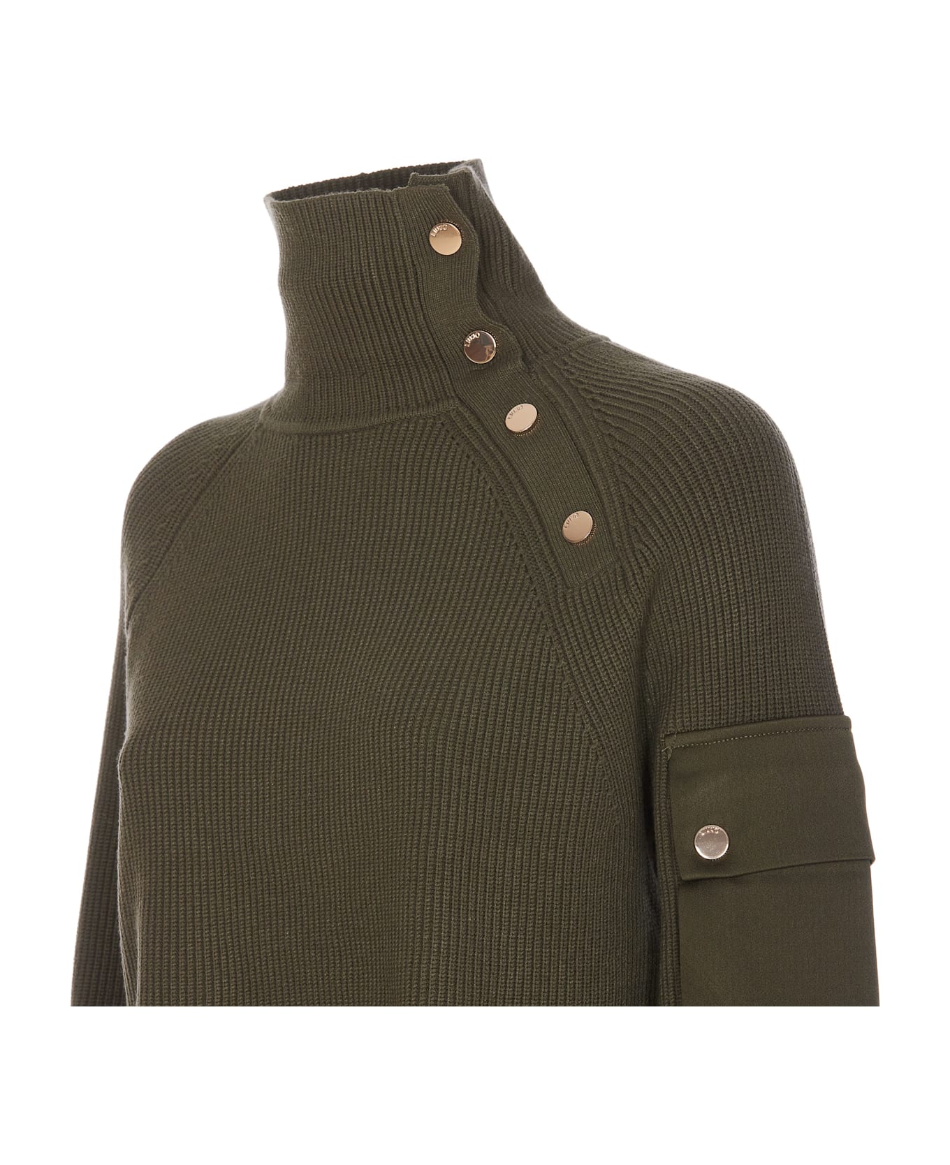 Liu-Jo Buttons And Pocket Sweater - Green