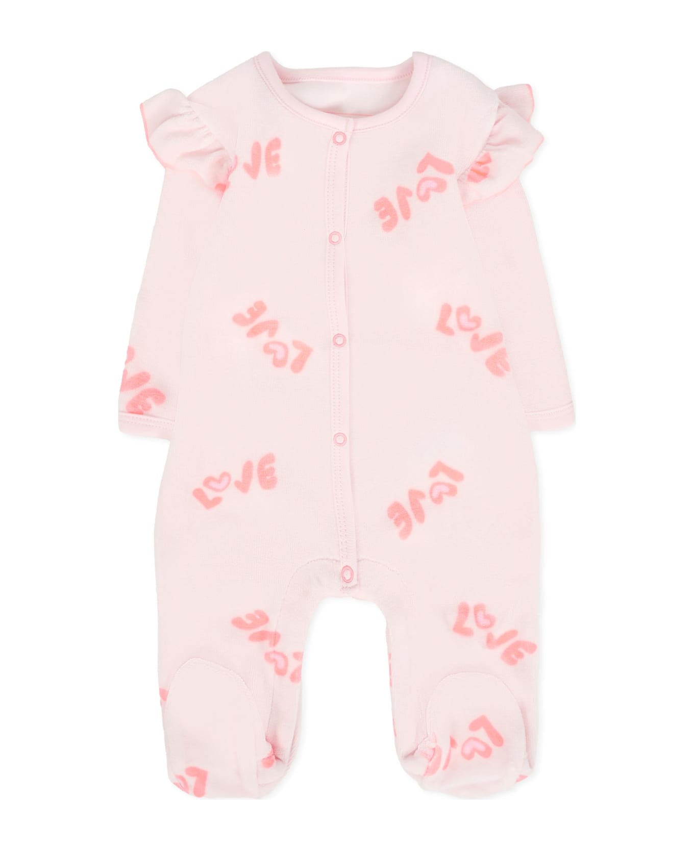 Billieblush Pink Babygrow Set For Baby Girl With Writing - Pink
