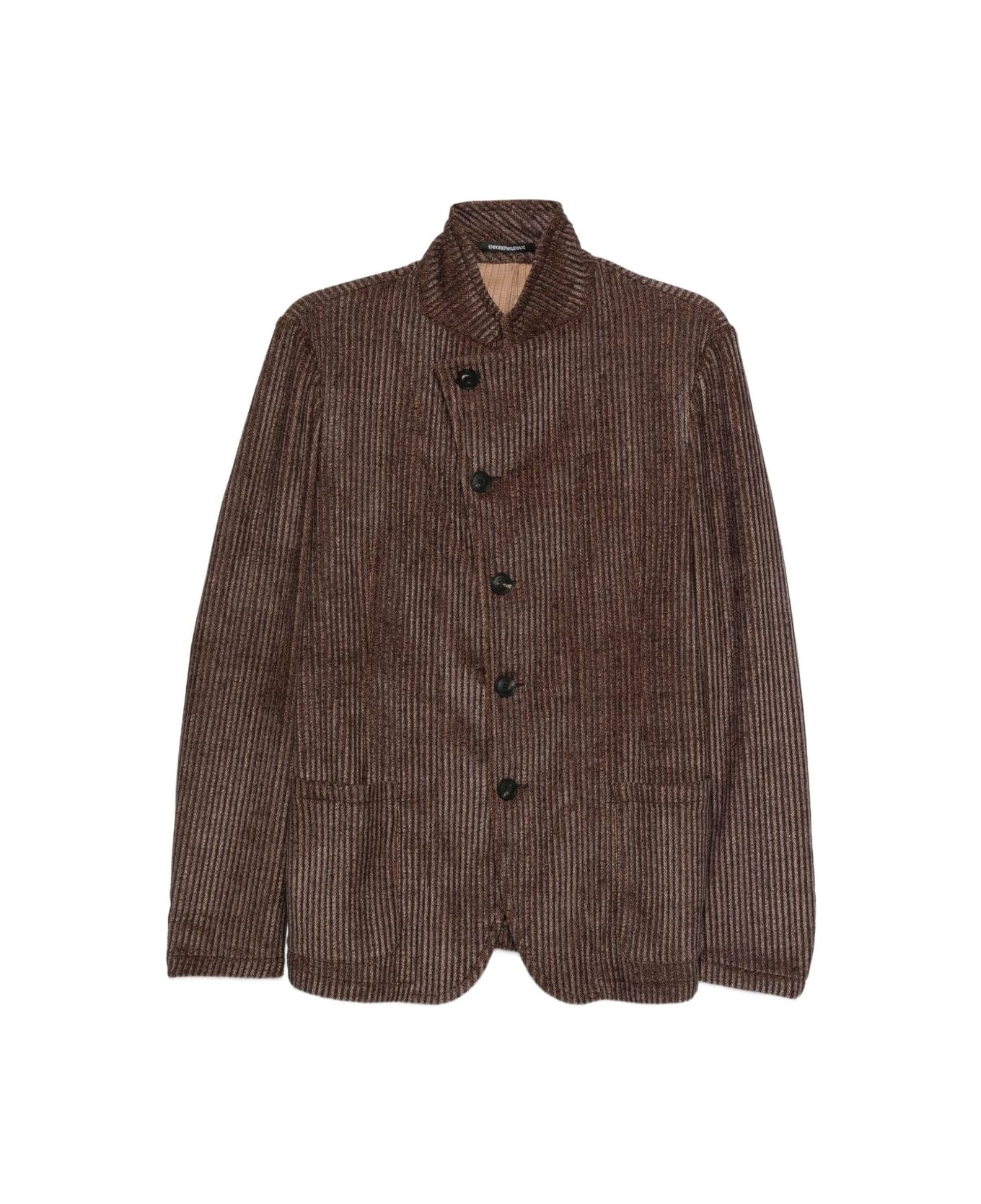 Emporio Armani Single-breasted Blazer Jacket - Brown