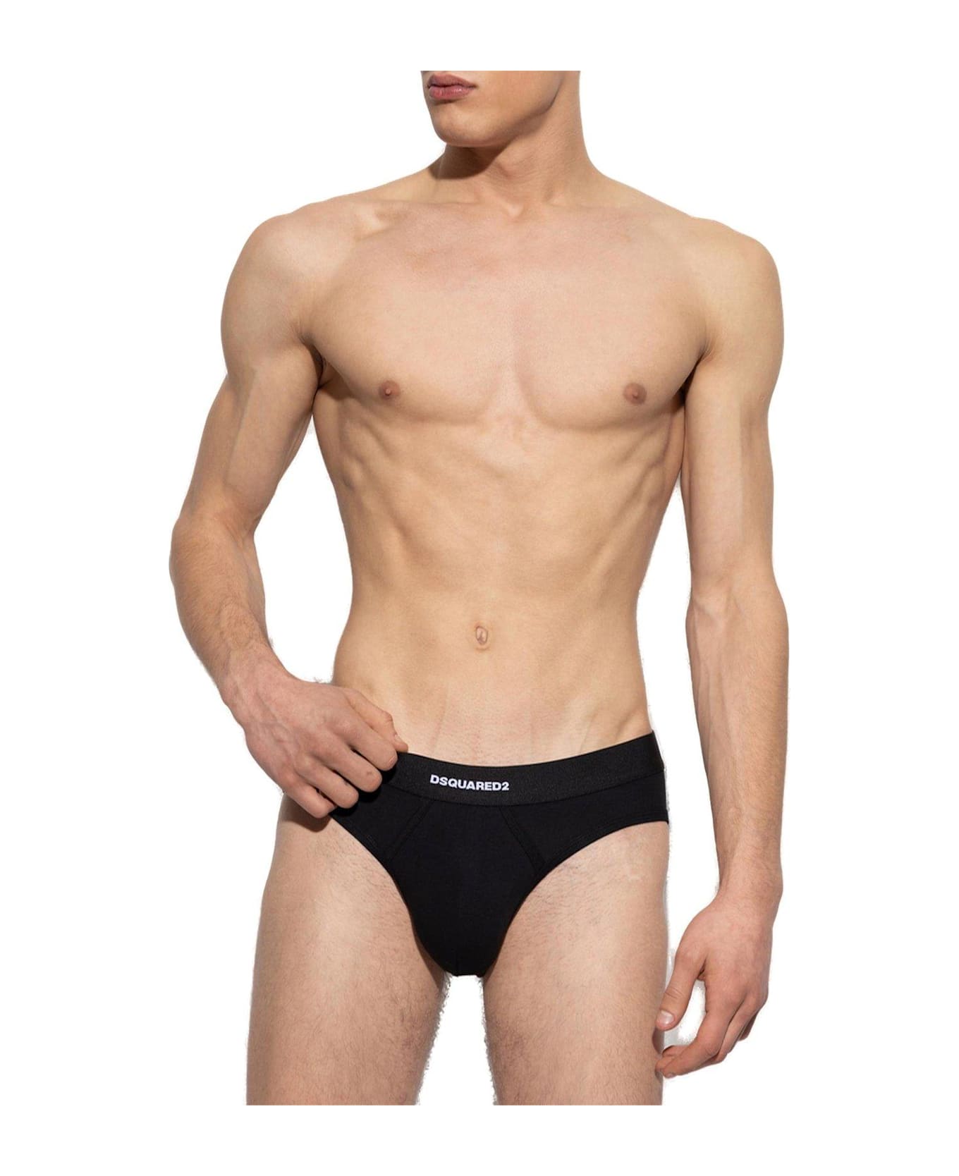 Dsquared2 Logo Waistband Two-pack Briefs - Black
