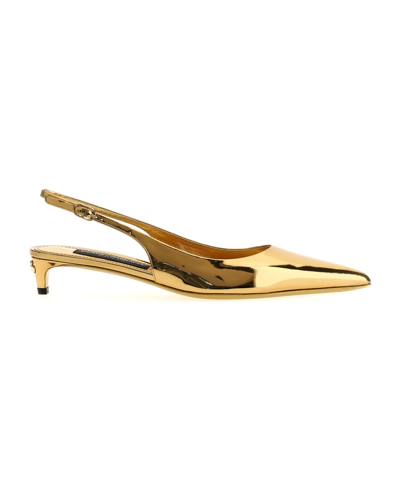 Dolce & Gabbana Leather Slingback Pumps - Gold
