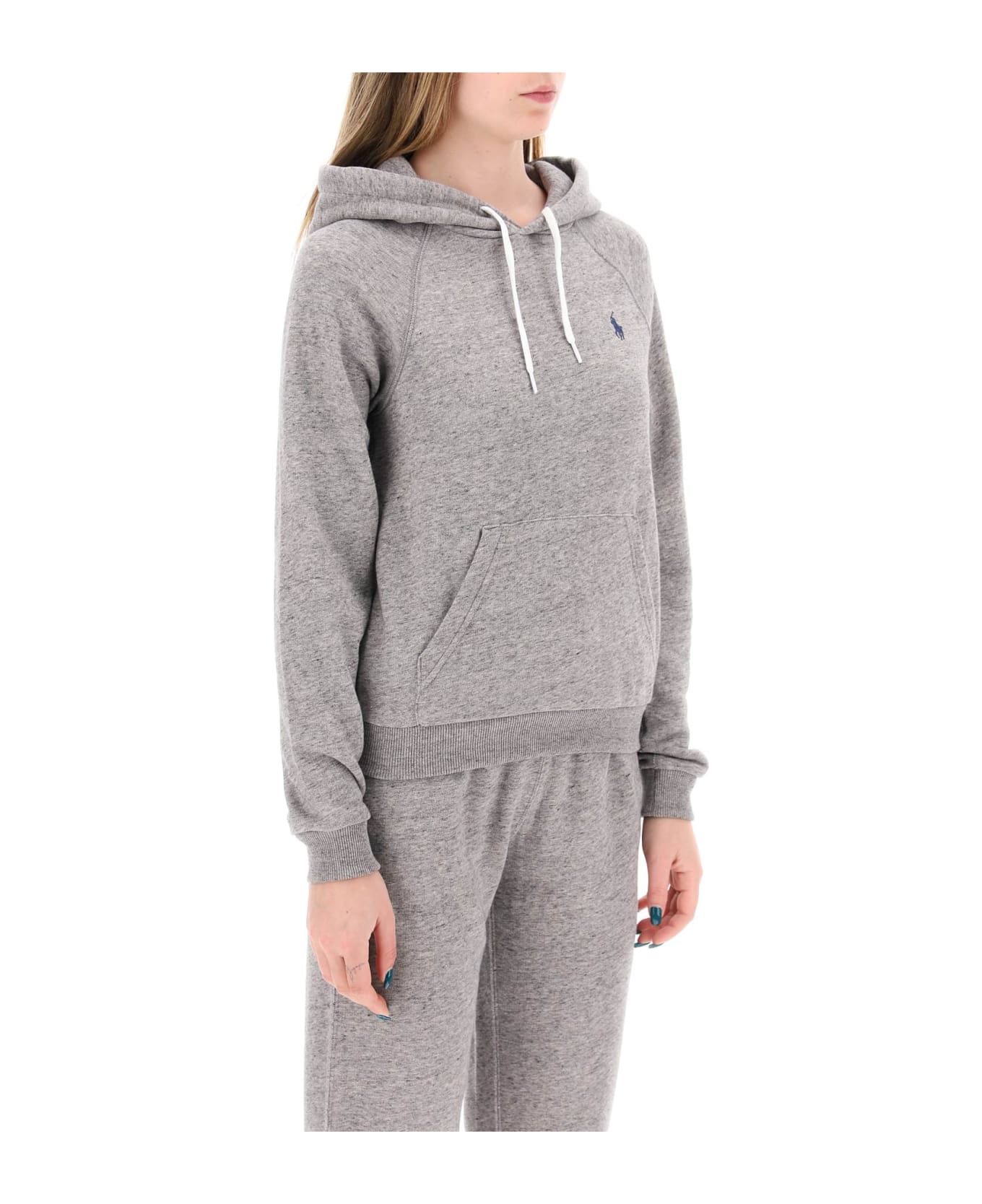 Polo Ralph Lauren Hooded Sweatshirt With Embroidered Logo - DARK VINTAGE HEATHER (Grey)