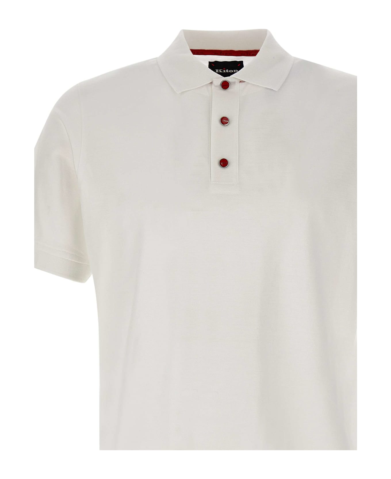 Kiton Ultrafine Cotton Polo Shirt - WHITE
