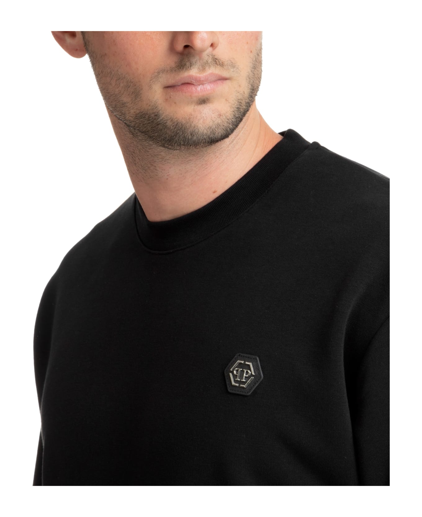 Philipp Plein Hexagon Cotton Sweatshirt - Black
