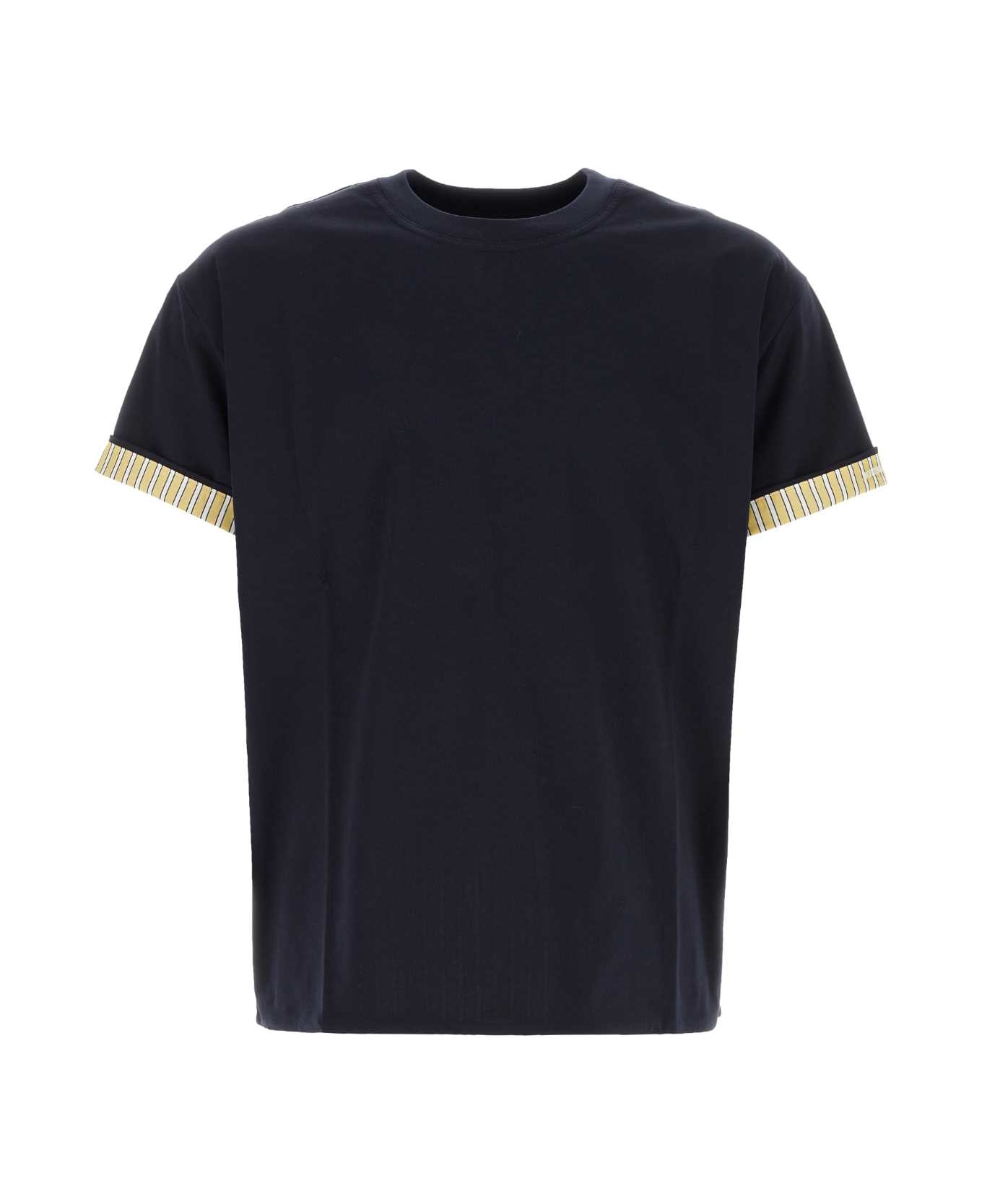 Bottega Veneta Midnight Blue Cotton T-shirt - NAVYYELLOWWHITE