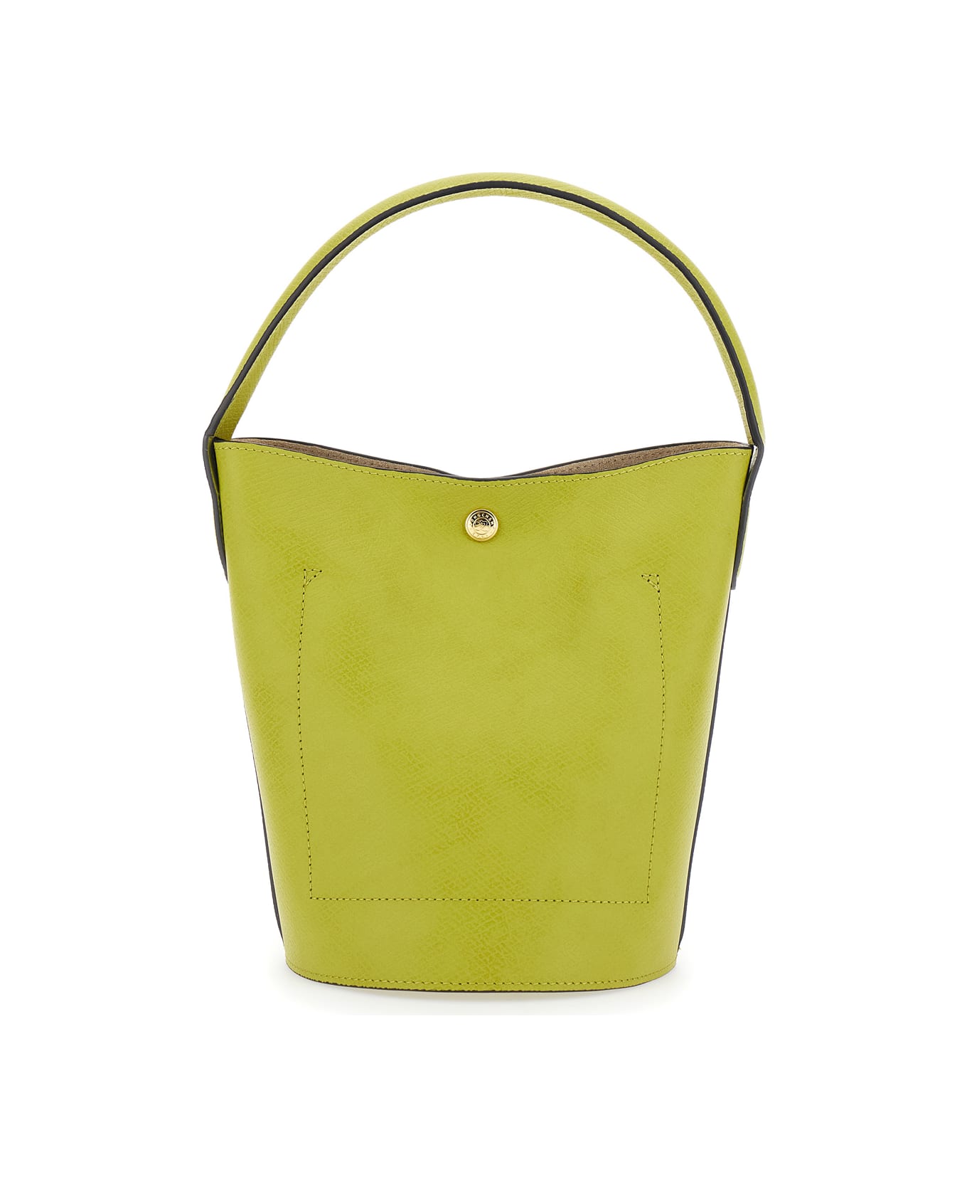 Longchamp 
epure
 Yellow Bucket Bag With Logo Plaque On The Front And Snap Closure In Leather Woman - Yellow