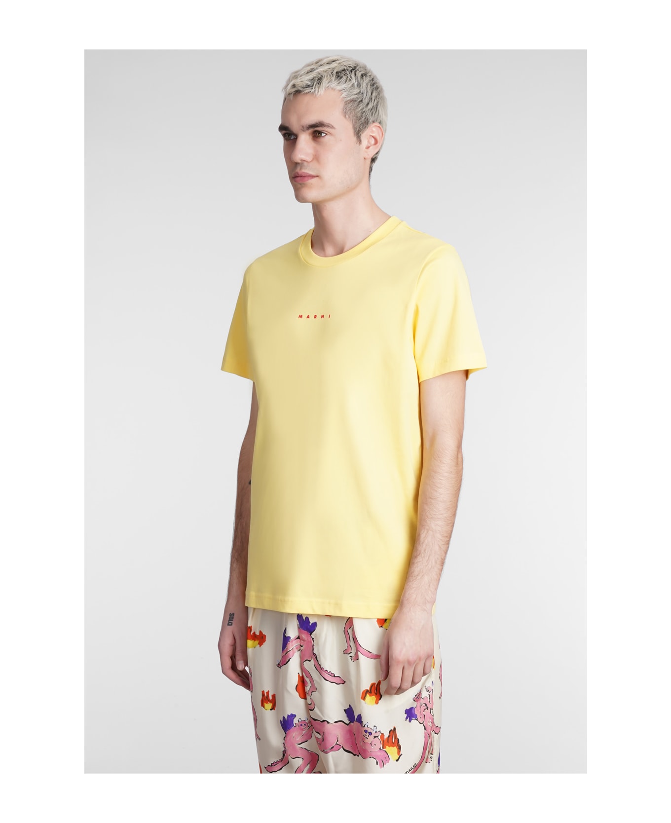 Marni T-shirt In Yellow Cotton - yellow
