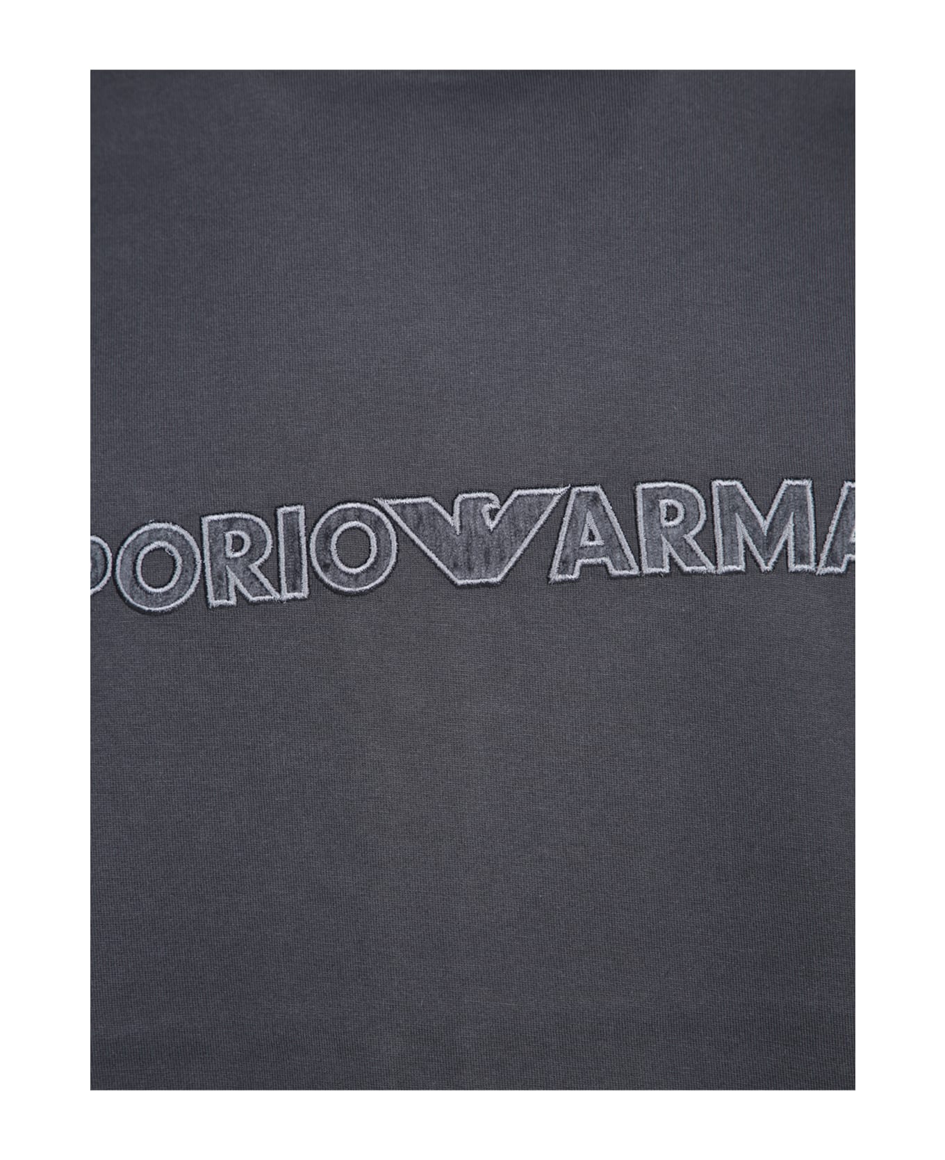 Emporio Armani Blue Logo Lettering T-shirt - Blue