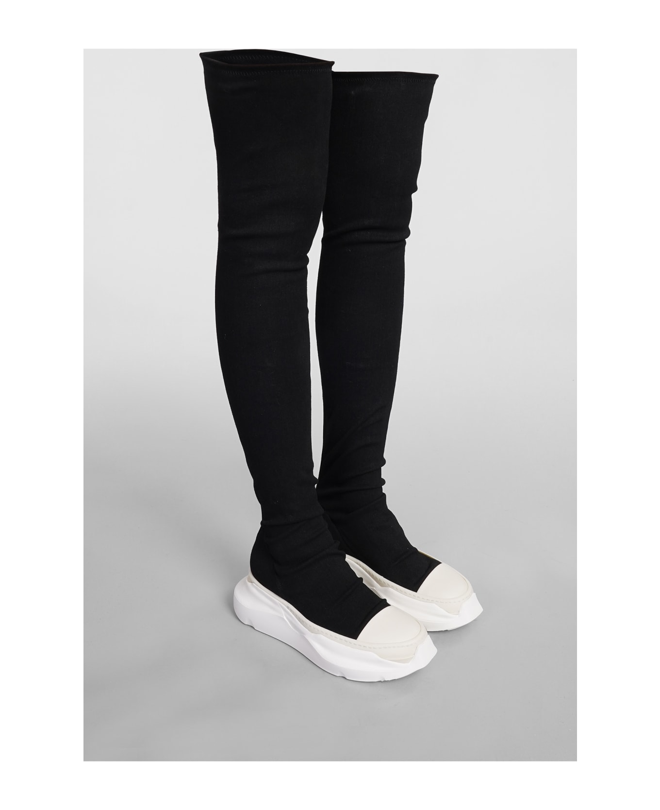 DRKSHDW Abstract Stockings Sneakers In Black Cotton - BLACK/WHITE