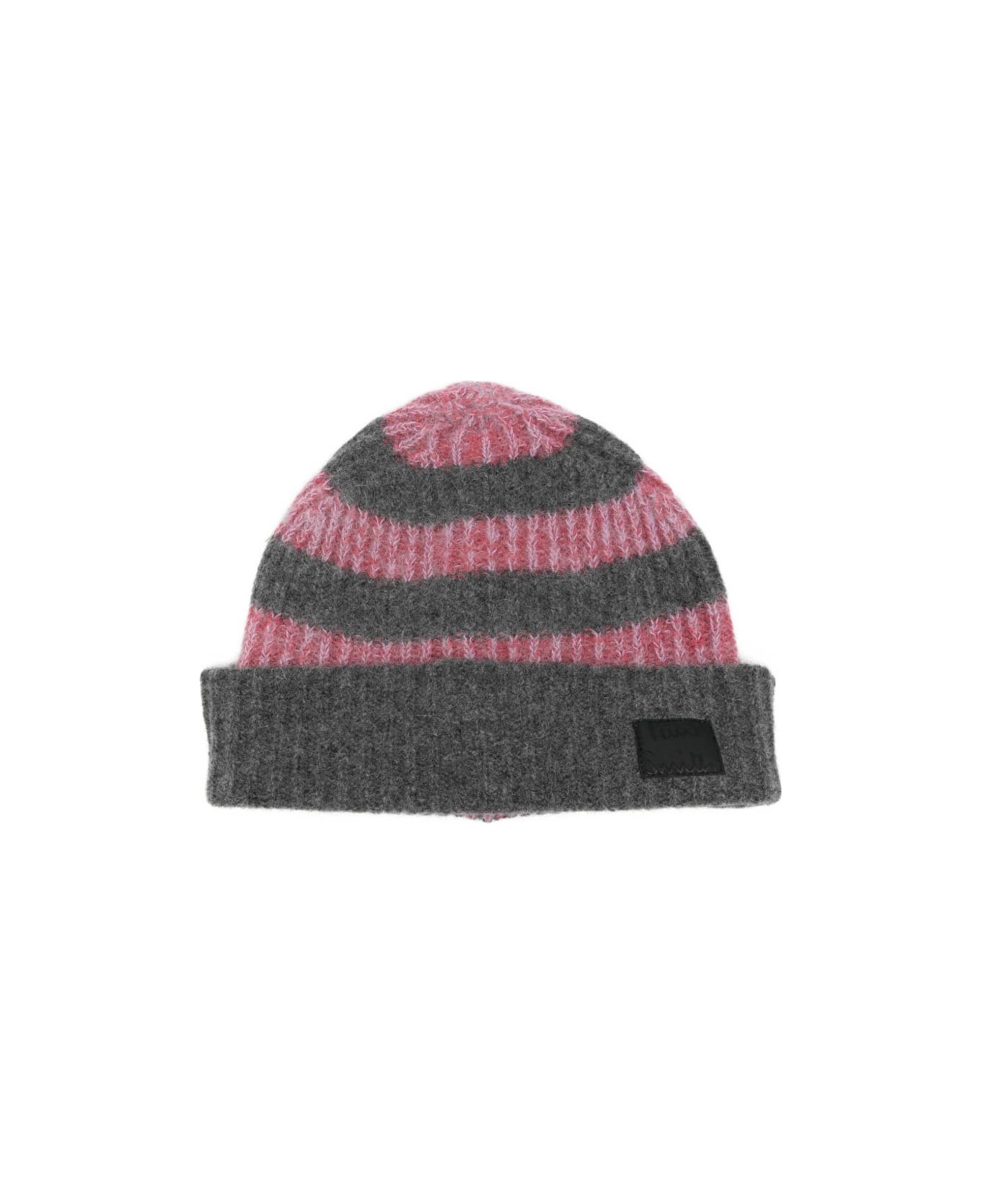 Paul Smith Wool Striped Beanie - Grey