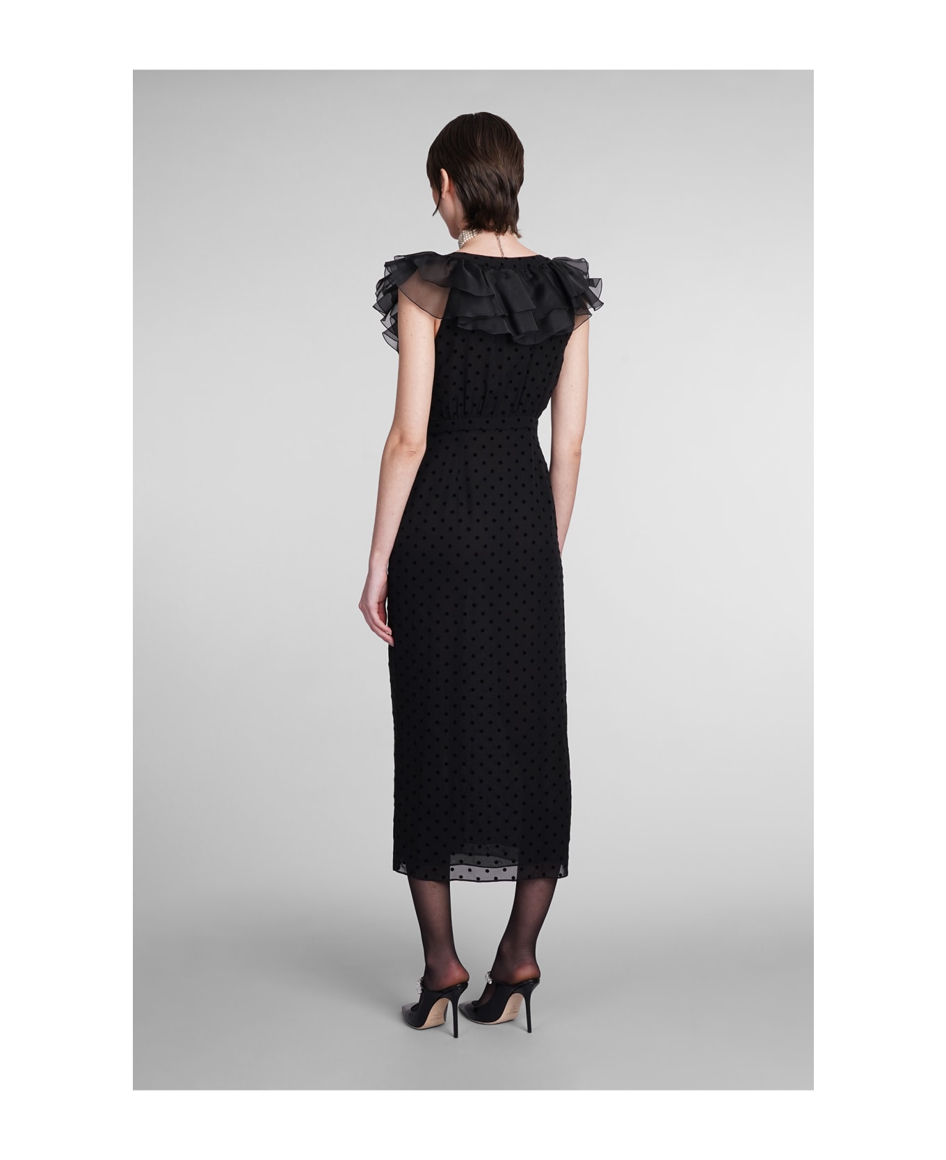 Alessandra Rich Dress In Black Silk - black