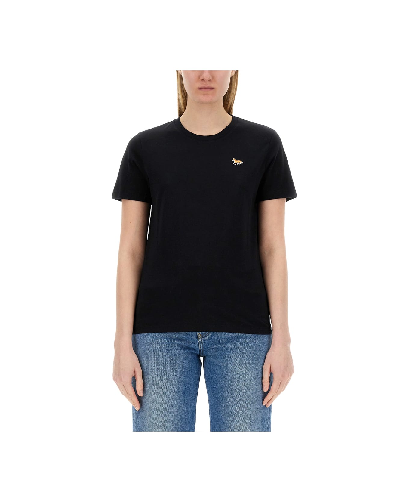 Maison Kitsuné T-shirt With Logo - BLACK