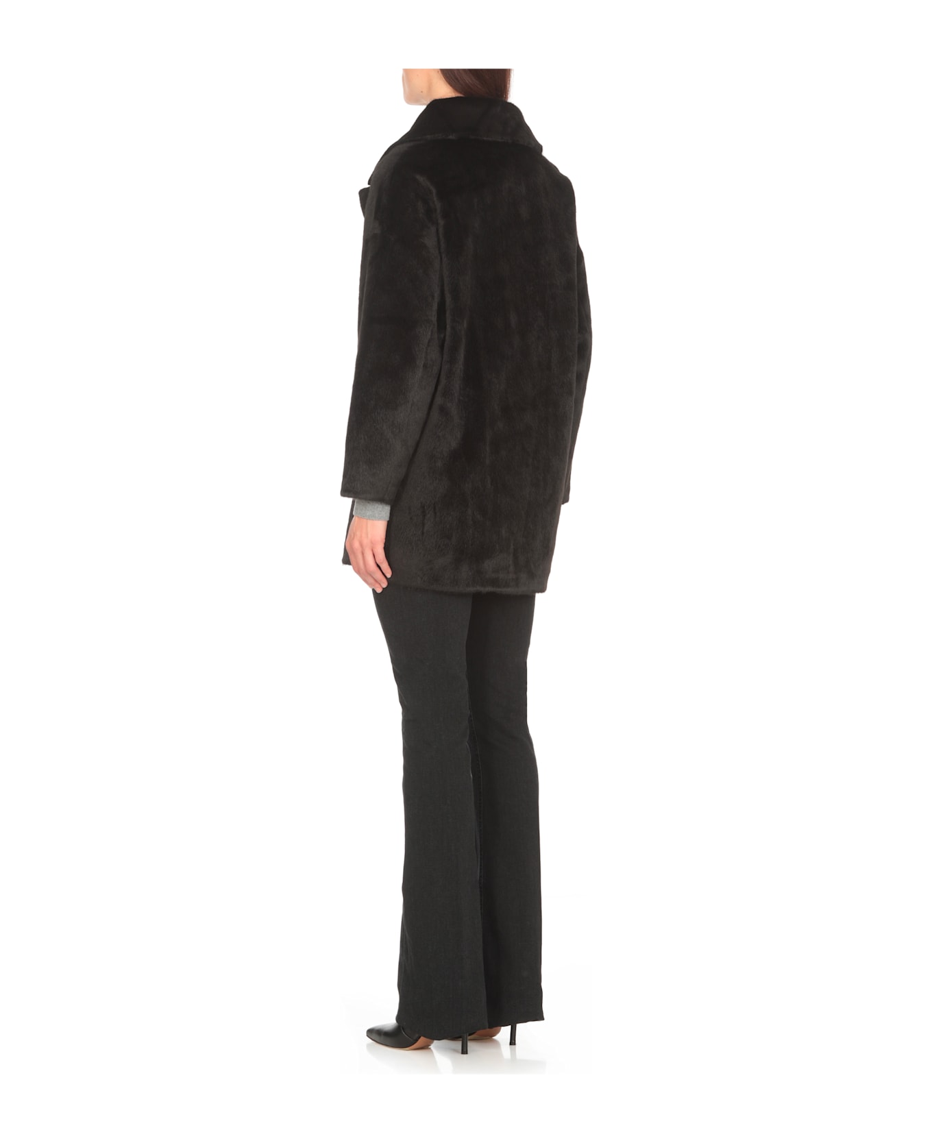 Betta Corradi Faux Fur Coat - Black