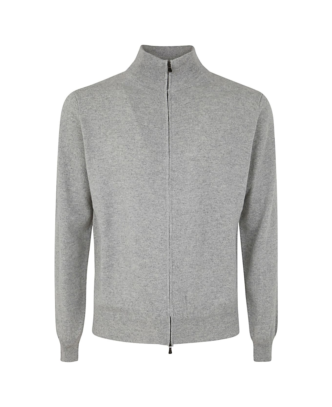 Filippo De Laurentiis Wool Cashmere Long Sleeves Full Zipped Sweater - Pearl カーディガン