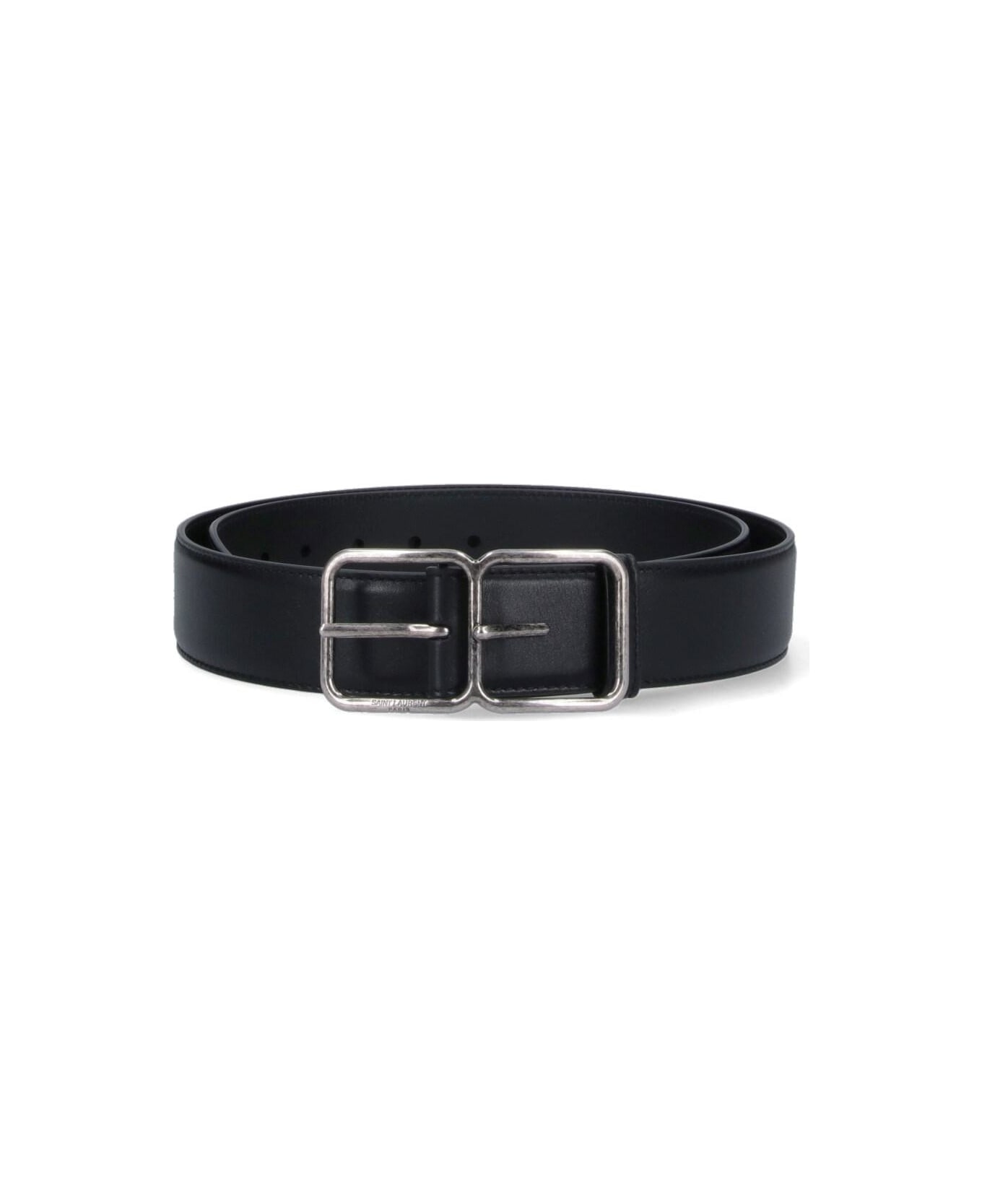Saint Laurent Double Frame Belt - Black  