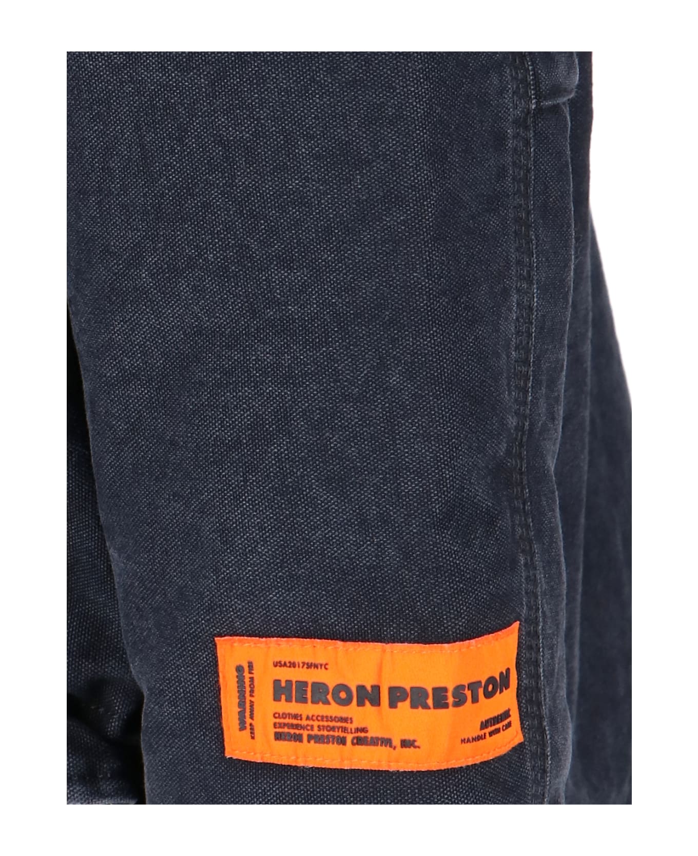 HERON PRESTON Bleach Wash Denim Jacket - Black