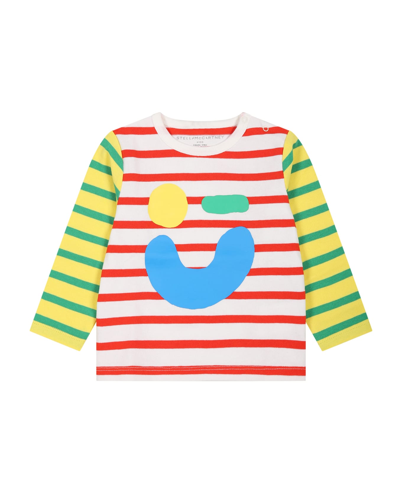 Stella McCartney Kids White T-shirt For Baby Boy With Multicolor Prints - Multicolor