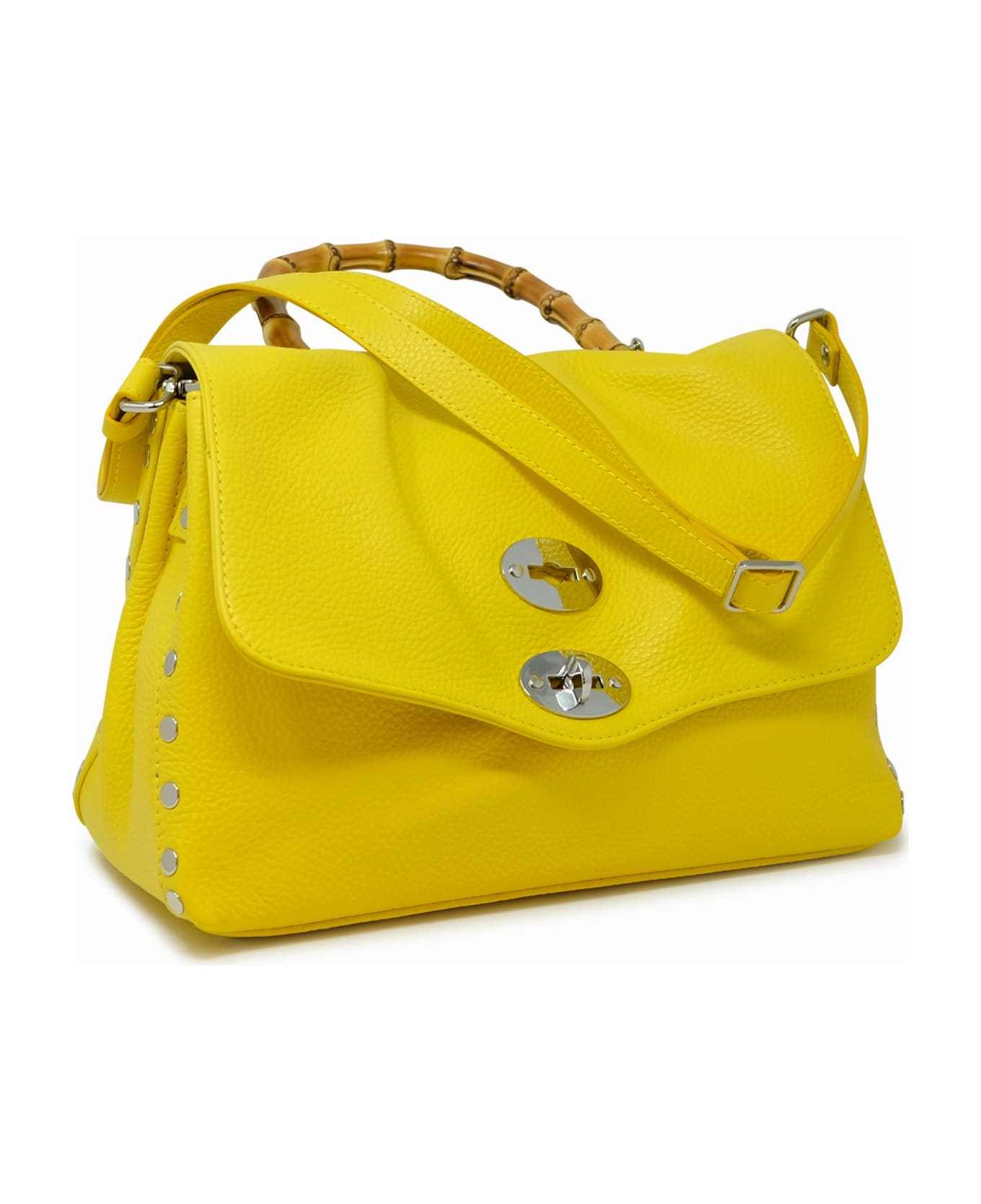 Zanellato 068010-0950000-z1025 Yellow Postina Daily S Bamboo Leather Handbag - YELLOW トートバッグ