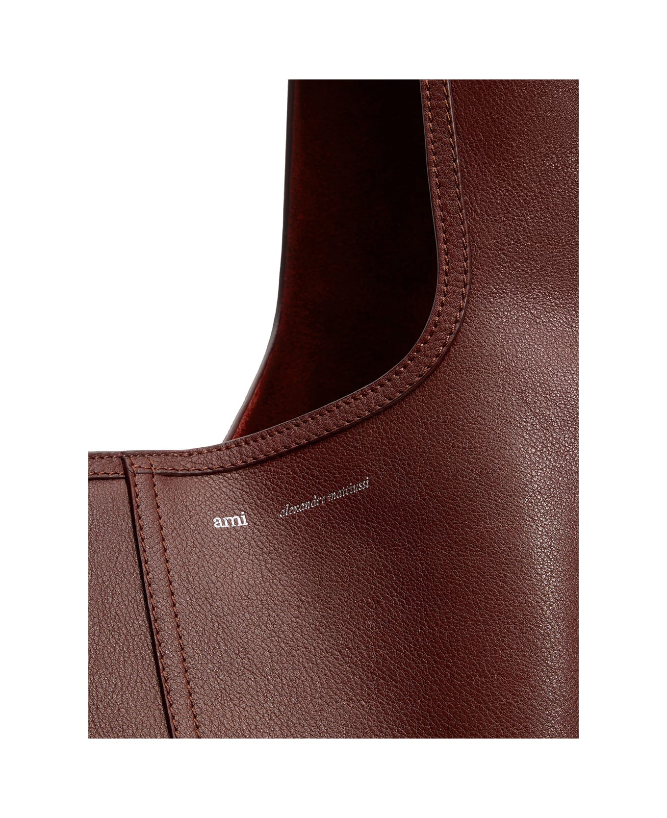 Ami Alexandre Mattiussi 
etienne
 Bordeaux Shoulder Bag With Logo Print On The Front In Leather Woman - BORDEAUX