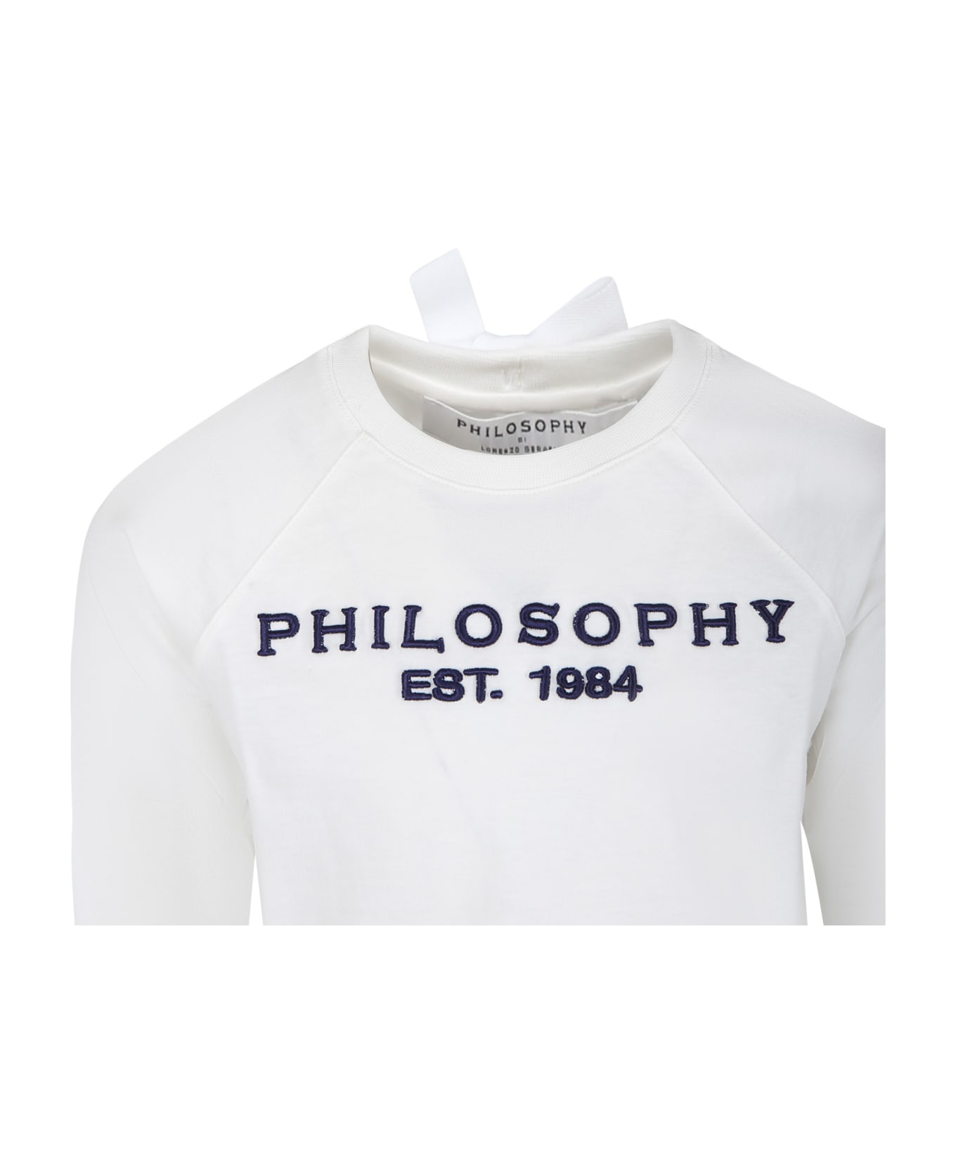 Philosophy di Lorenzo Serafini Kids White T-shirt For Girl With Logo - White Tシャツ＆ポロシャツ