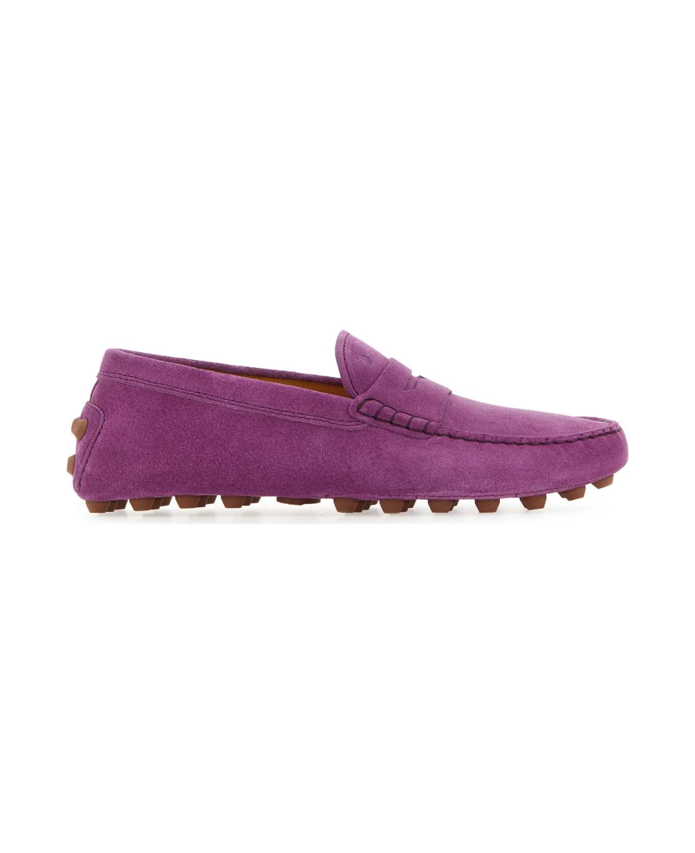 Tod's Purple Suede Gommino Loafers - L227