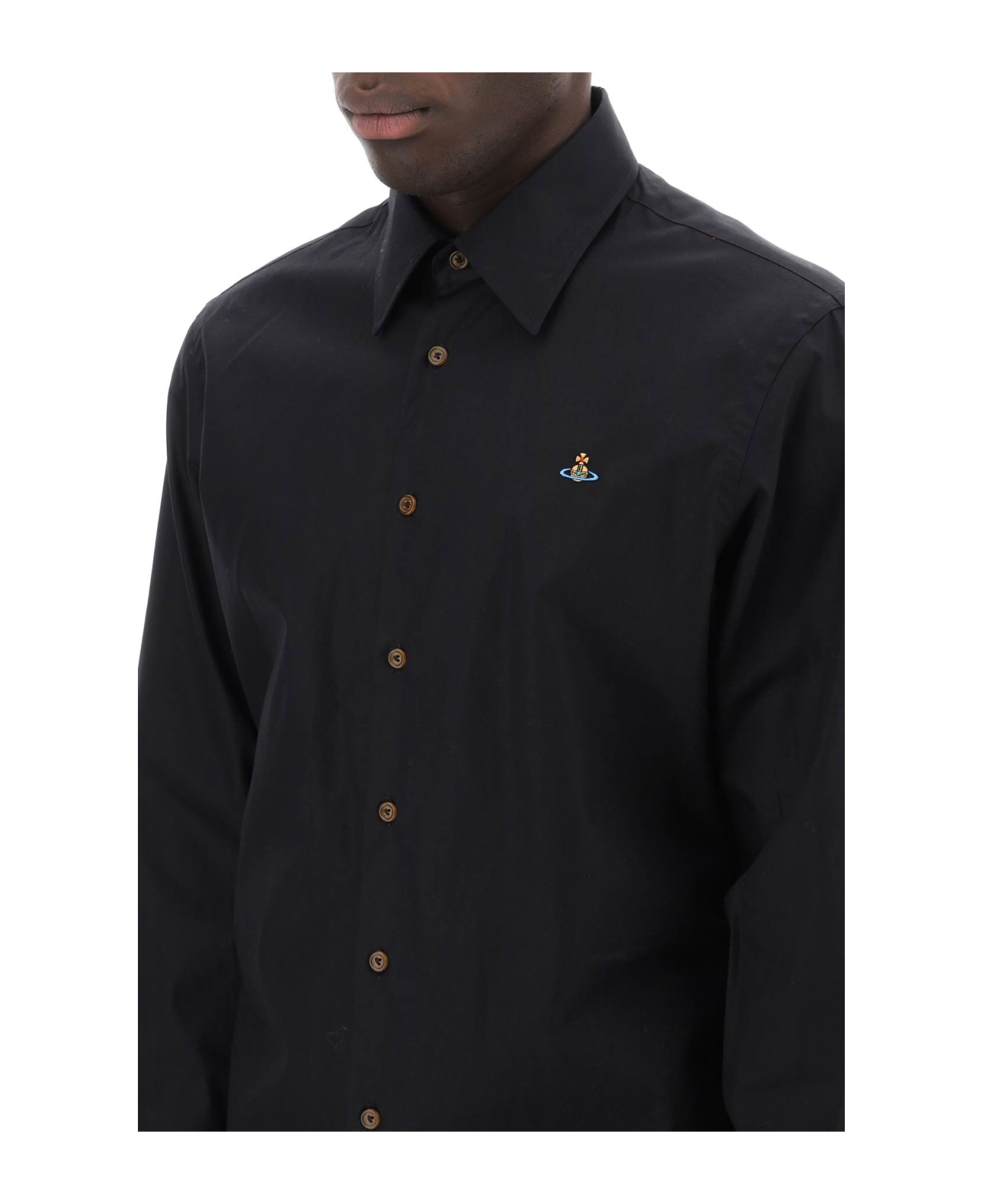 Vivienne Westwood Ghost Shirt With Orb Embroidery - BLACK (Black)