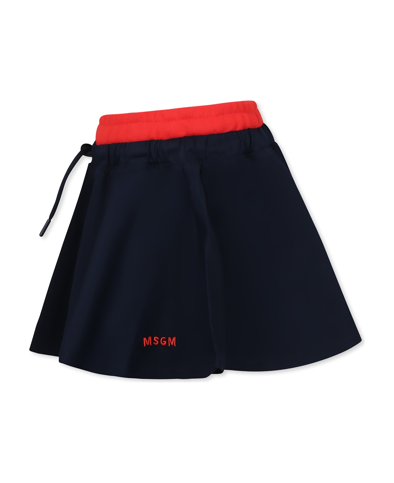 MSGM Blue Skirt For Girl With Logo - Blue